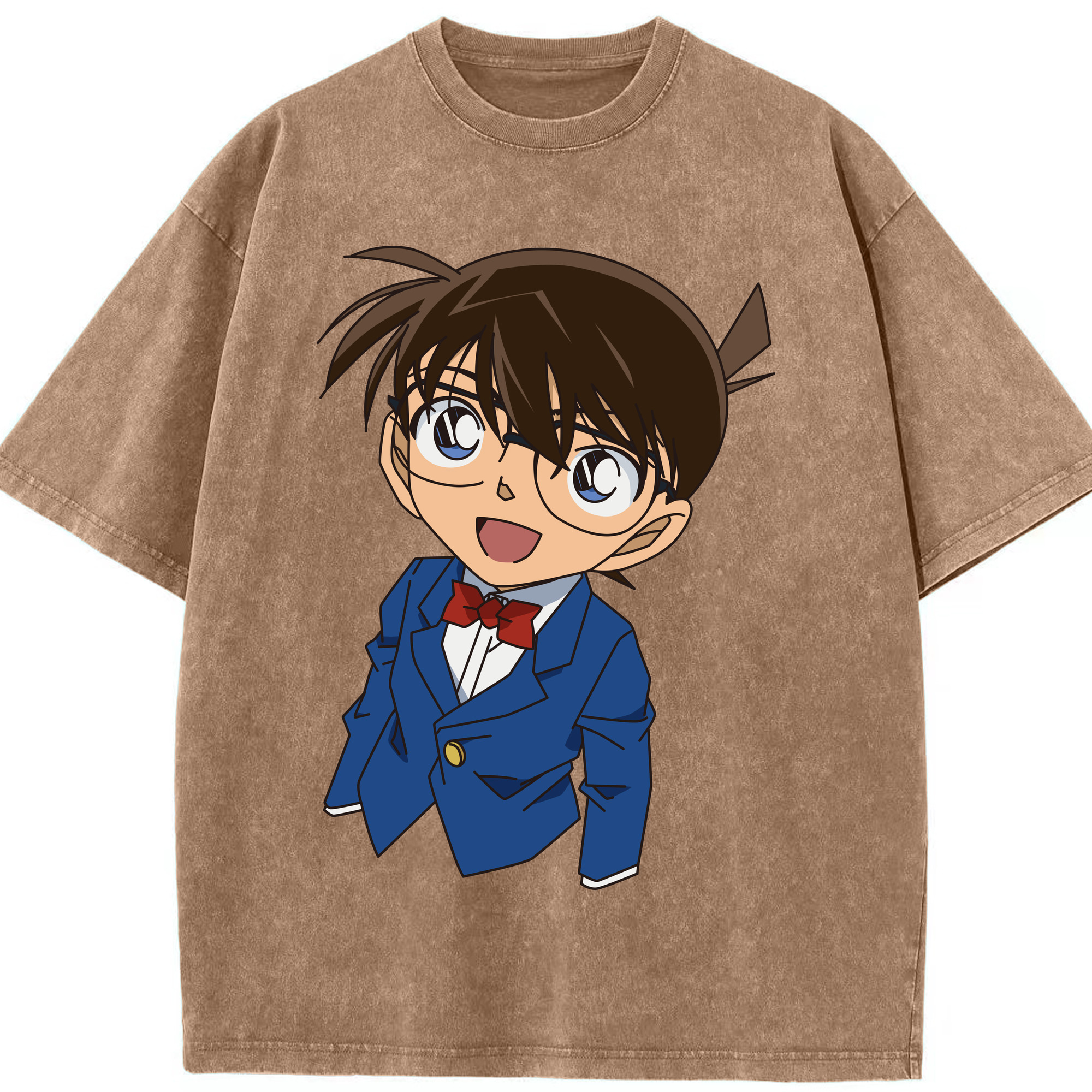 （画像用） 名探偵コナン 江戸川 コナン Detective Conan Conan Edogawa 綿100% ヴィンテージ風 半袖Tシャツ（フロントプリント）