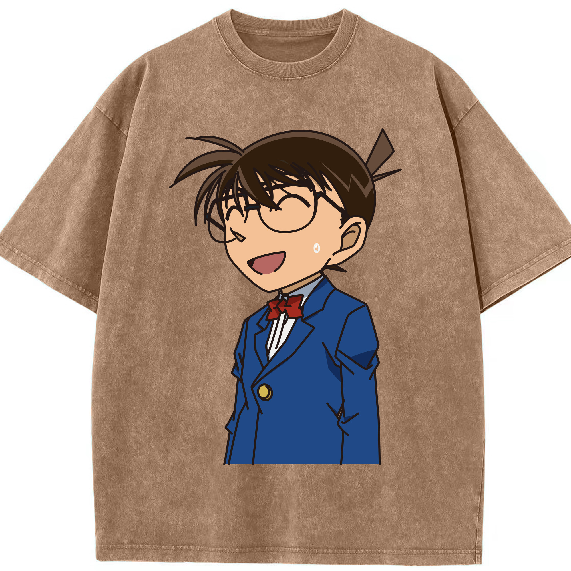（画像用） 名探偵コナン 江戸川 コナン Detective Conan Conan Edogawa 綿100% ヴィンテージ風 半袖Tシャツ（フロントプリント）