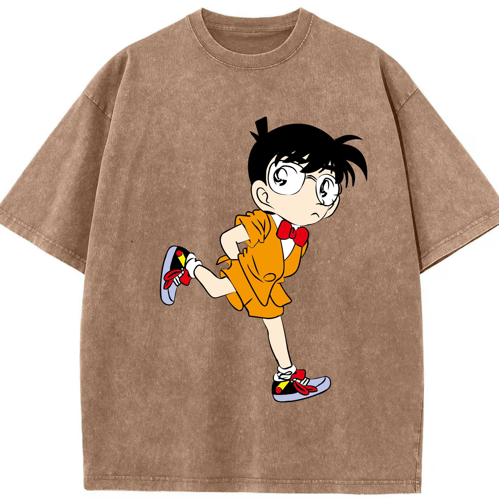 （画像用） 名探偵コナン 江戸川 コナン Detective Conan Conan Edogawa 綿100% ヴィンテージ風 半袖Tシャツ（フロントプリント）