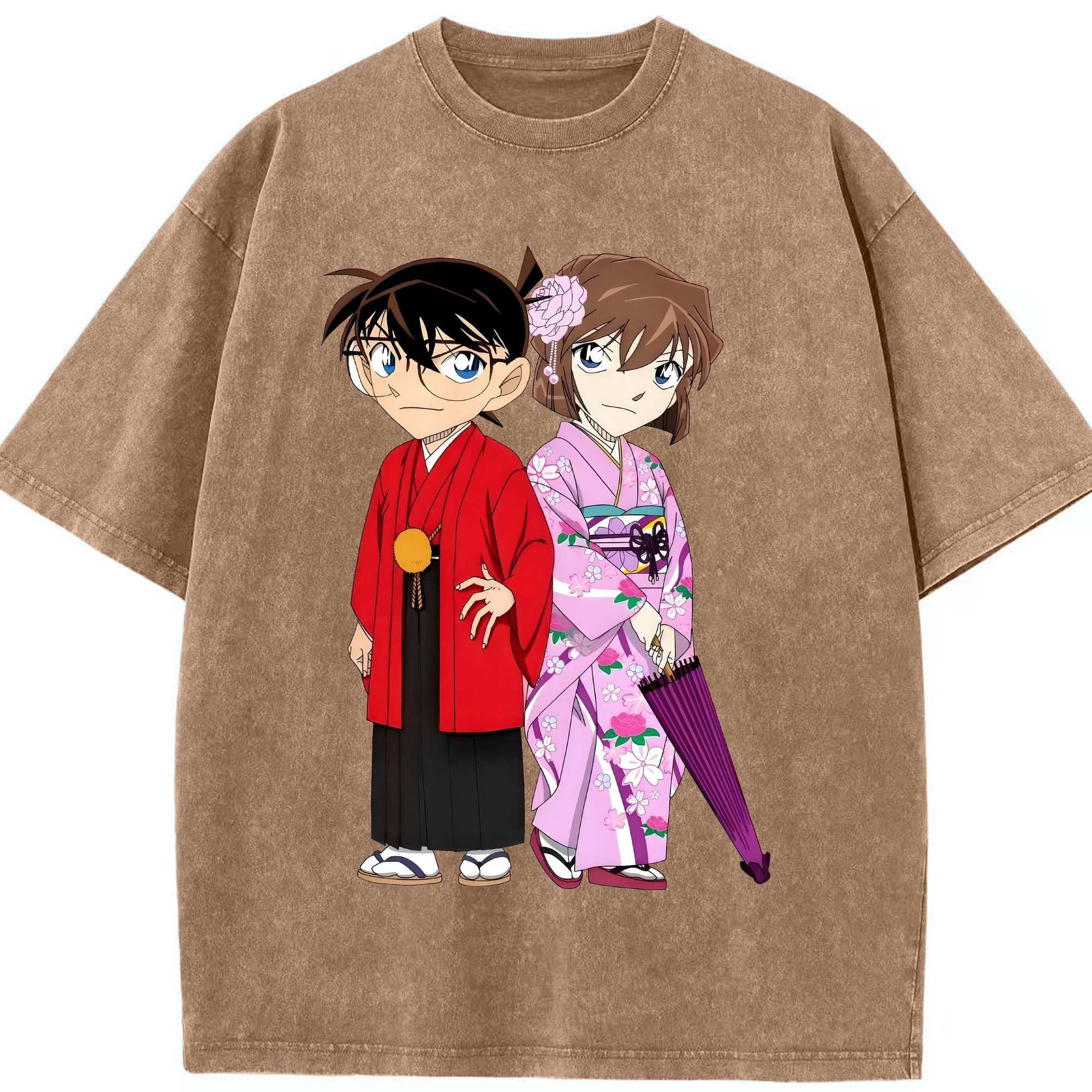 （画像用） 名探偵コナン 江戸川 コナン Detective Conan Conan Edogawa 綿100% ヴィンテージ風 半袖Tシャツ（フロントプリント）
