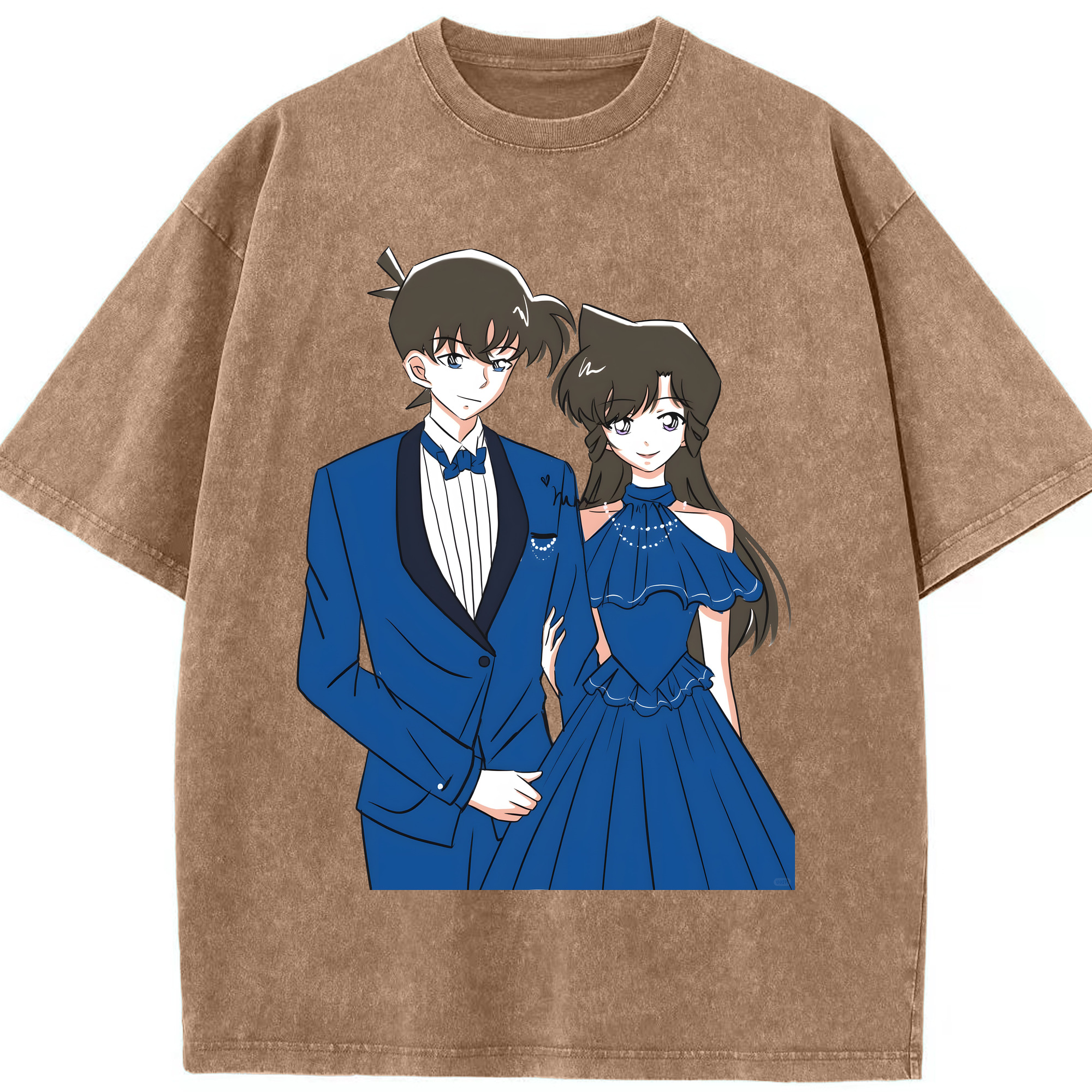 （画像用） 名探偵コナン 江戸川 コナン Detective Conan Conan Edogawa 綿100% ヴィンテージ風 半袖Tシャツ（フロントプリント）