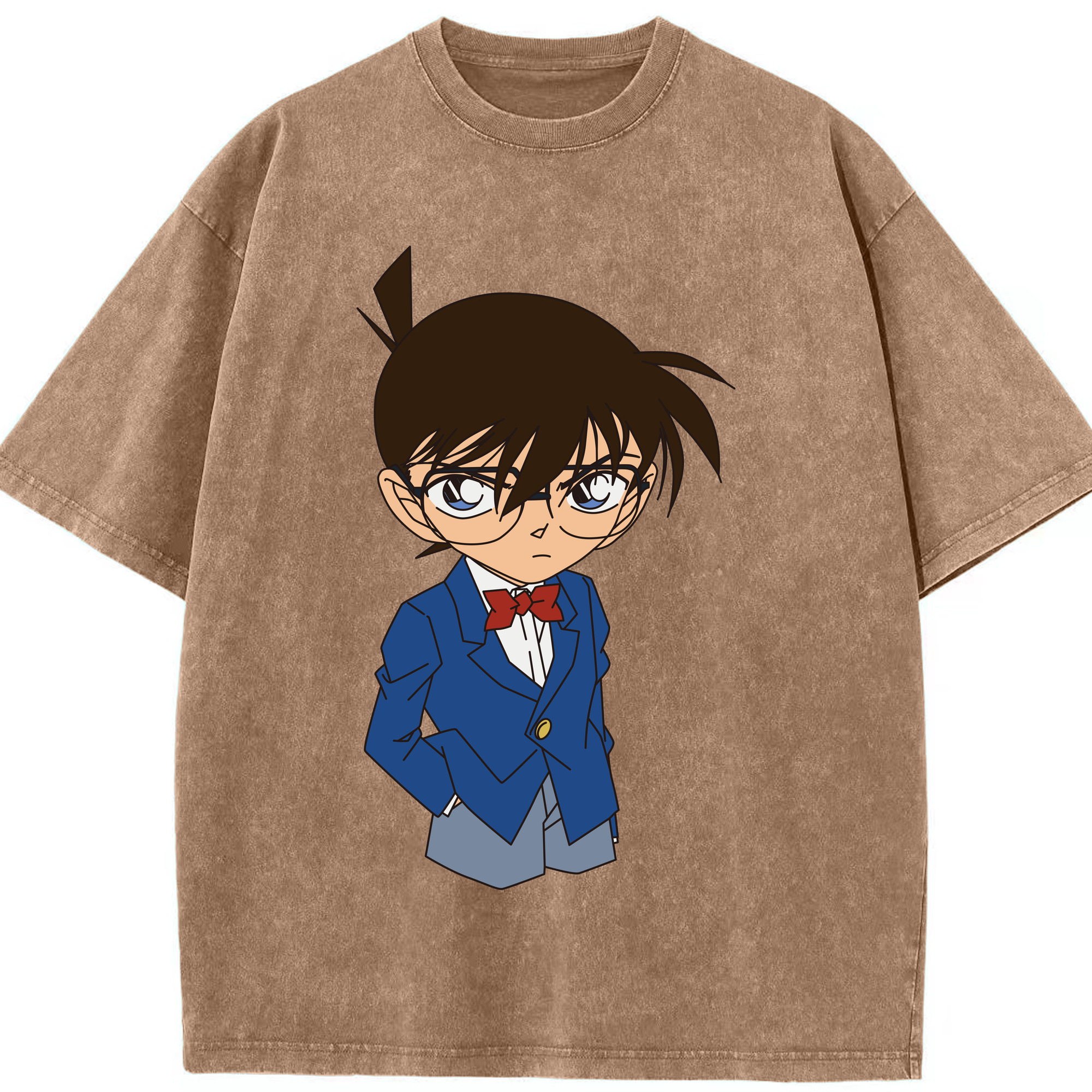 （画像用） 名探偵コナン 江戸川 コナン Detective Conan Conan Edogawa 綿100% ヴィンテージ風 半袖Tシャツ（フロントプリント）