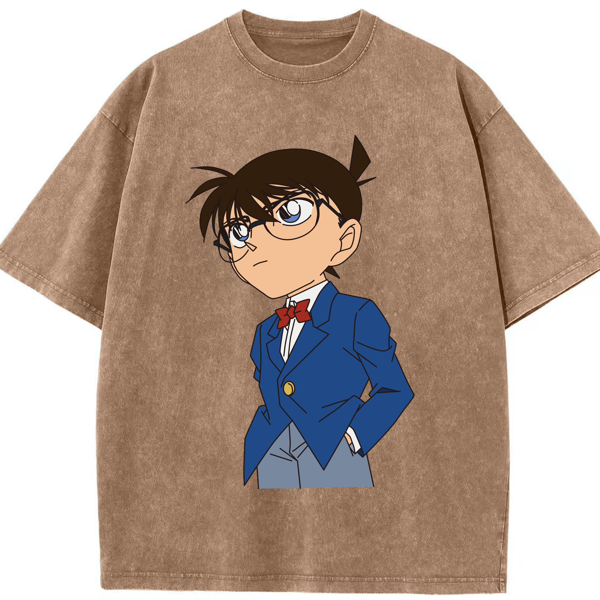 （画像用） 名探偵コナン 江戸川 コナン Detective Conan Conan Edogawa 綿100% ヴィンテージ風 半袖Tシャツ（フロントプリント）