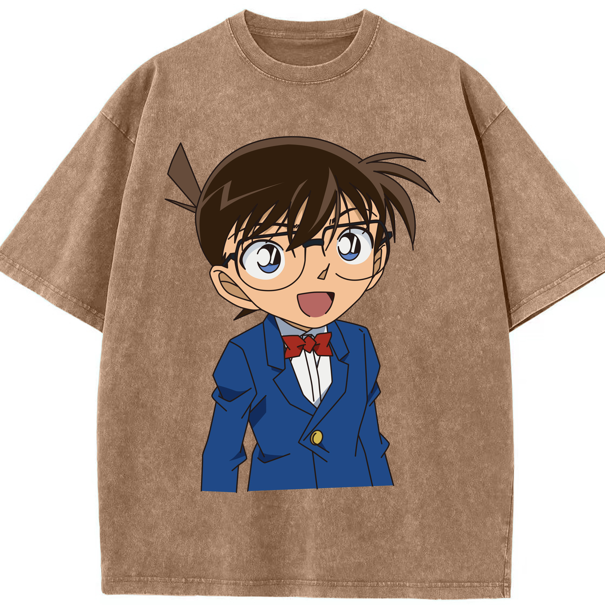 （画像用） 名探偵コナン 江戸川 コナン Detective Conan Conan Edogawa 綿100% ヴィンテージ風 半袖Tシャツ（フロントプリント）