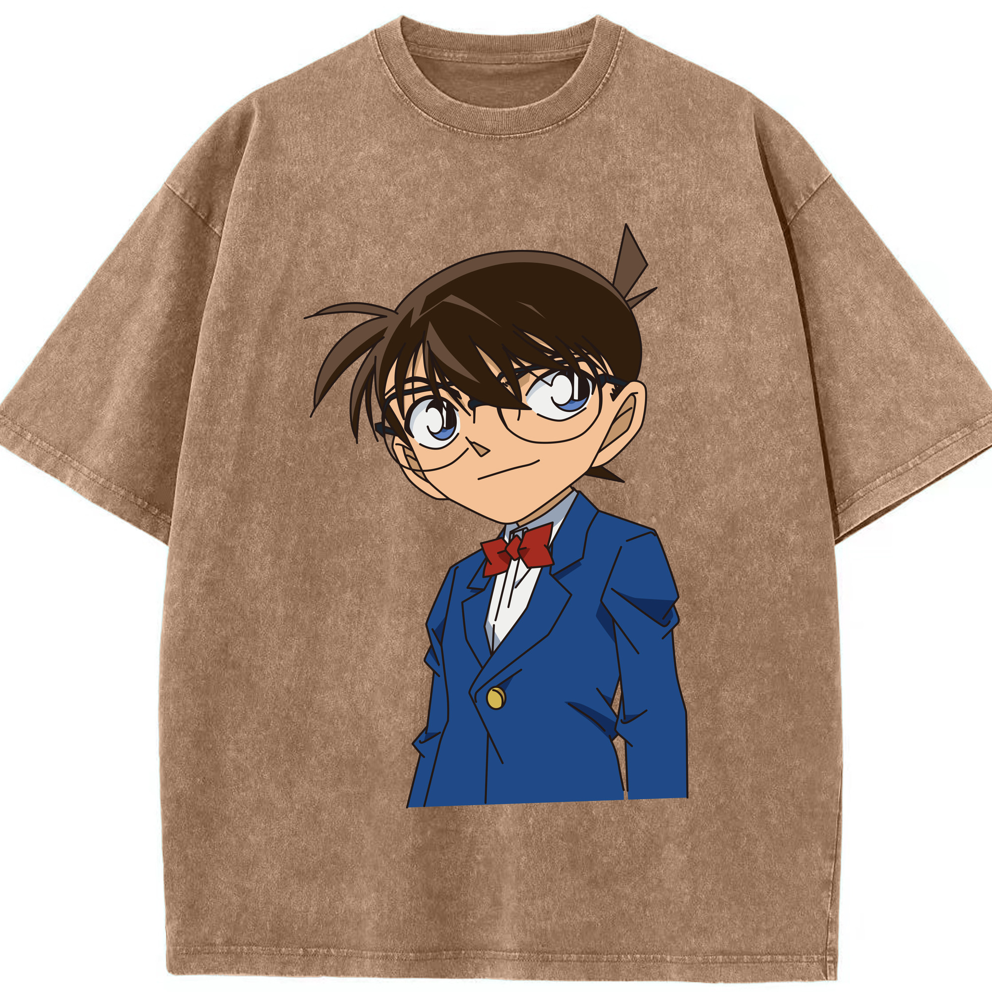（画像用） 名探偵コナン 江戸川 コナン Detective Conan Conan Edogawa 綿100% ヴィンテージ風 半袖Tシャツ（フロントプリント）