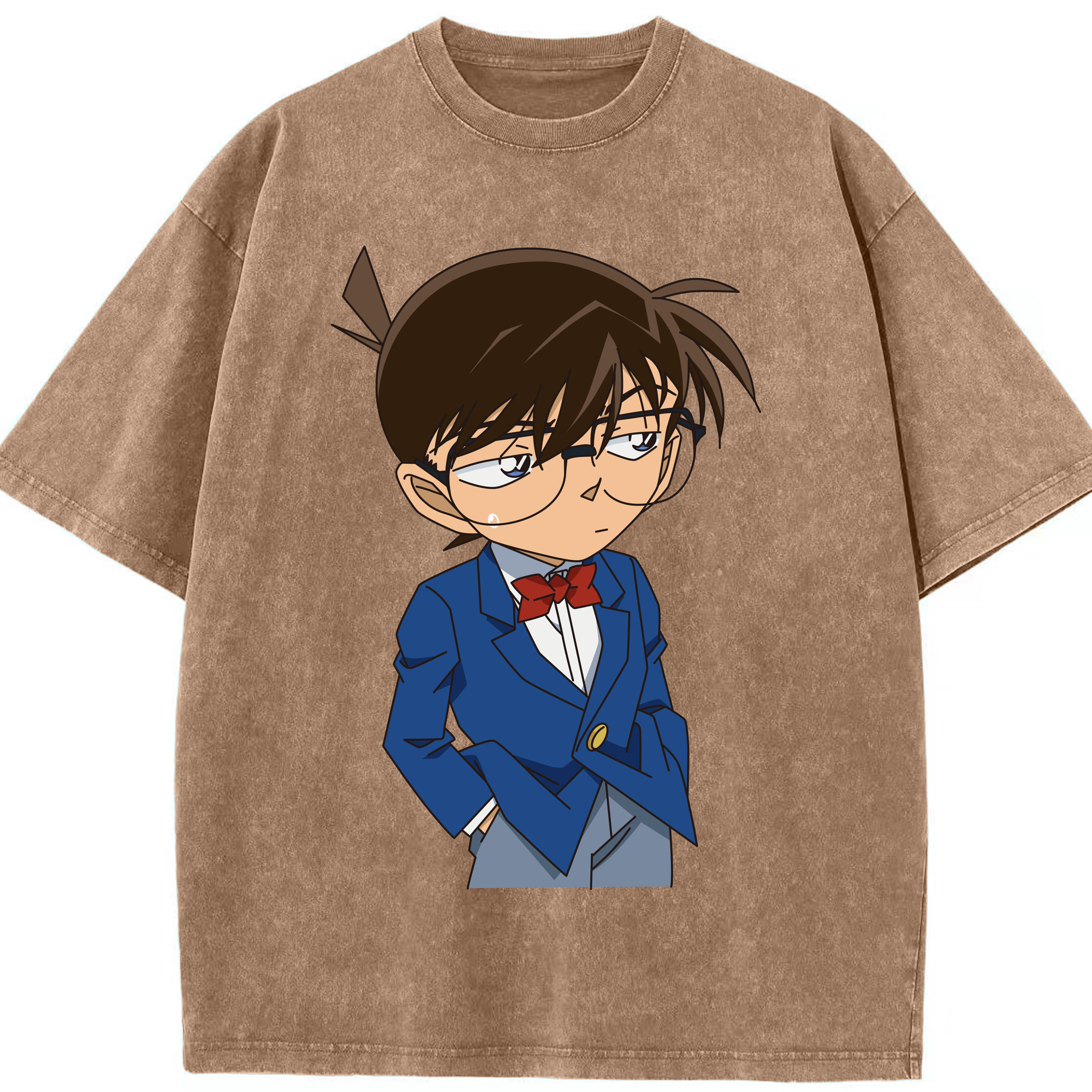 （画像用） 名探偵コナン 江戸川 コナン Detective Conan Conan Edogawa 綿100% ヴィンテージ風 半袖Tシャツ（フロントプリント）