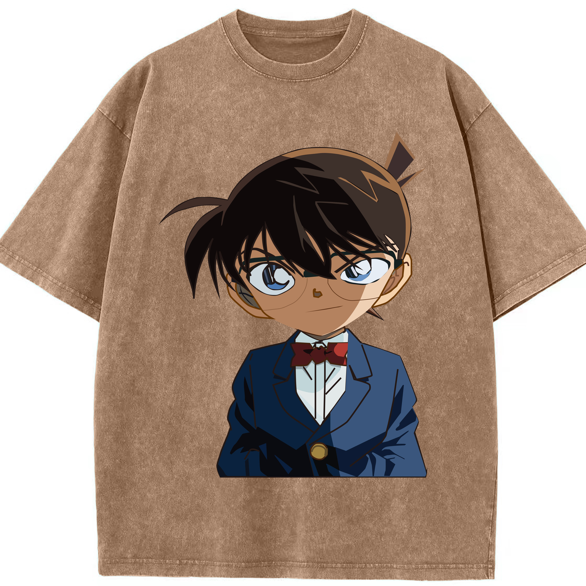 （画像用） 名探偵コナン 江戸川 コナン Detective Conan Conan Edogawa 綿100% ヴィンテージ風 半袖Tシャツ（フロントプリント）