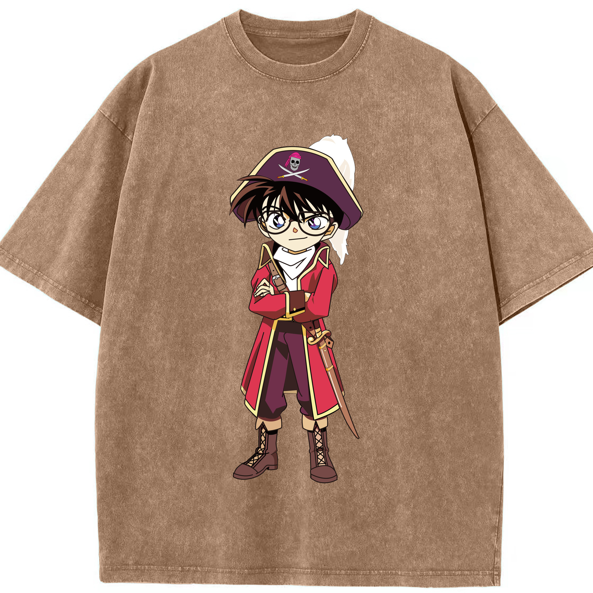 （画像用） 名探偵コナン 江戸川 コナン Detective Conan Conan Edogawa 綿100% ヴィンテージ風 半袖Tシャツ（フロントプリント）