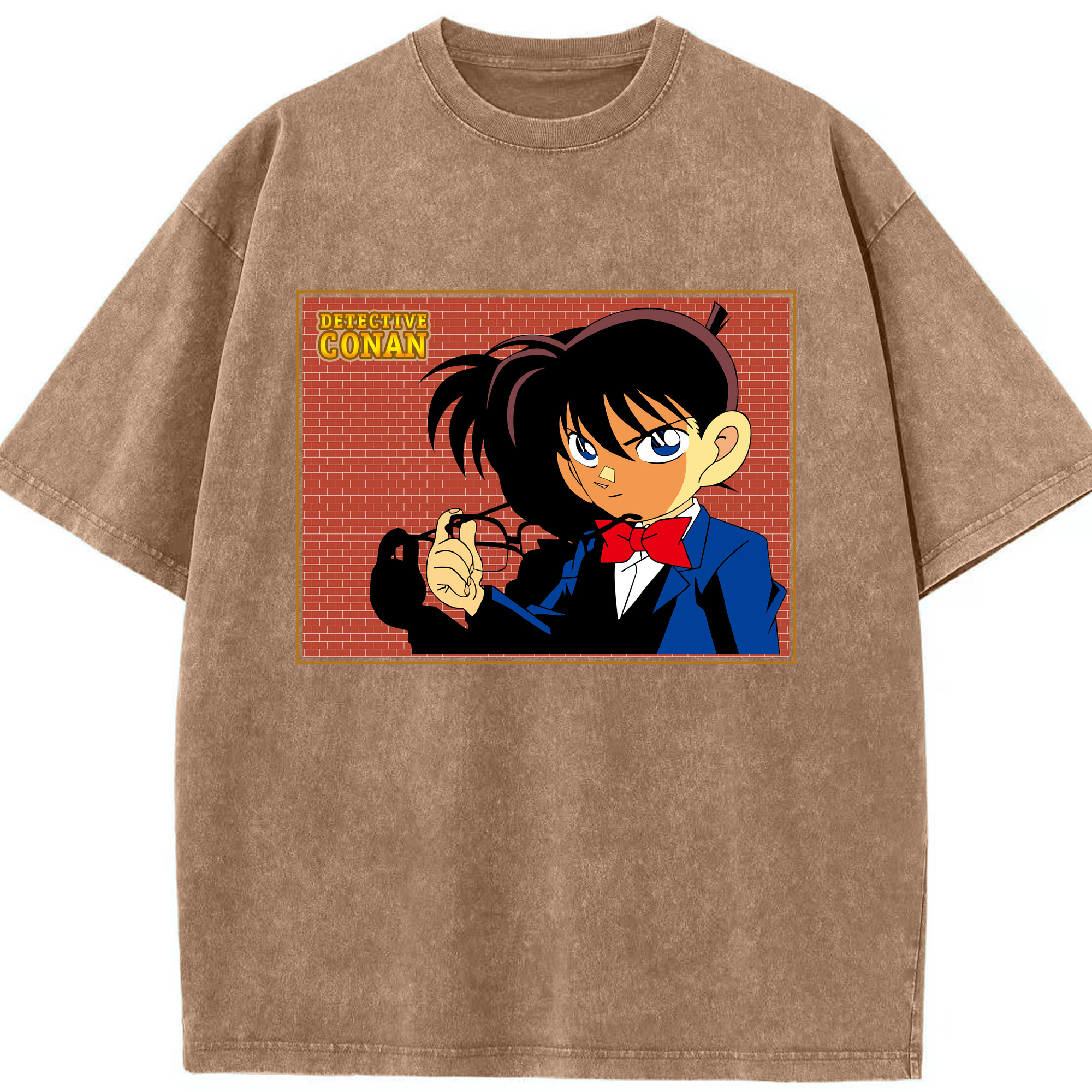 （画像用） 名探偵コナン 江戸川 コナン Detective Conan Conan Edogawa 綿100% ヴィンテージ風 半袖Tシャツ（フロントプリント）