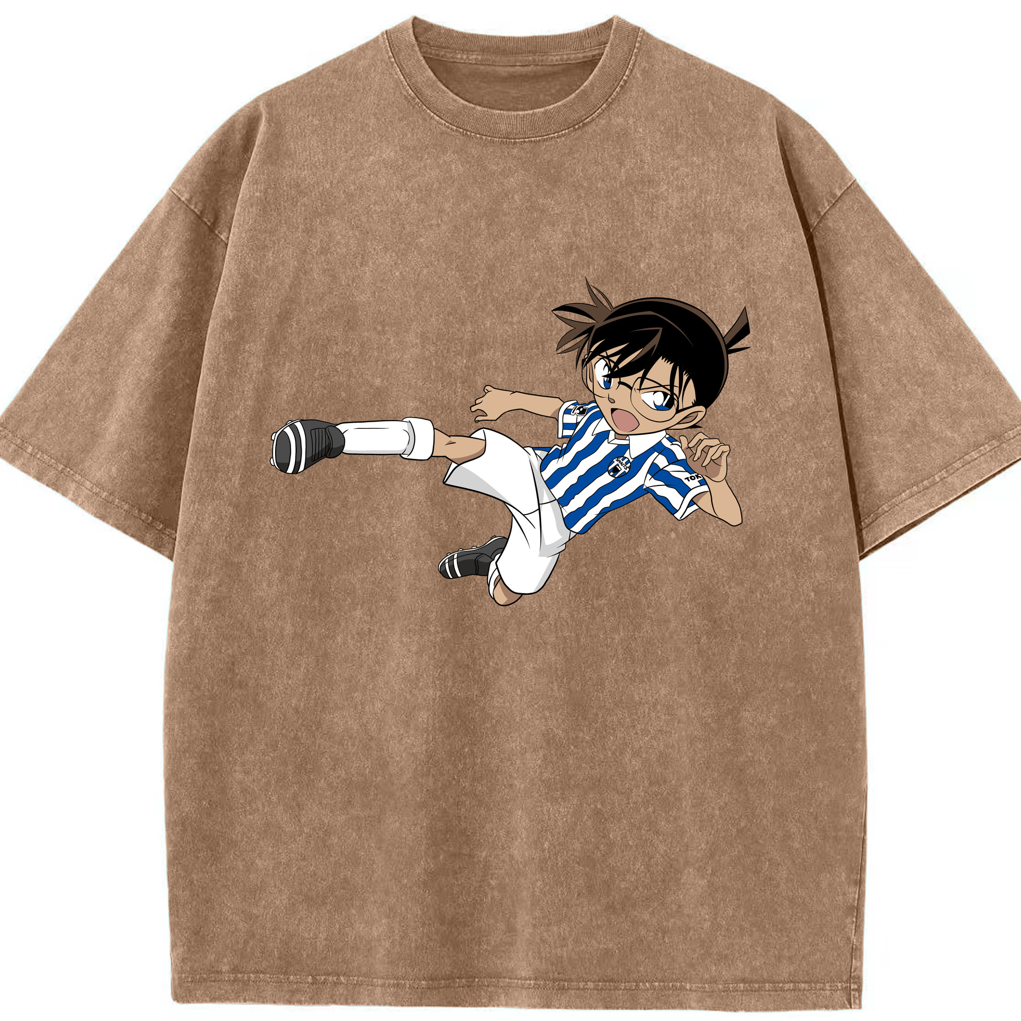 （画像用） 名探偵コナン 江戸川 コナン Detective Conan Conan Edogawa 綿100% ヴィンテージ風 半袖Tシャツ（フロントプリント）
