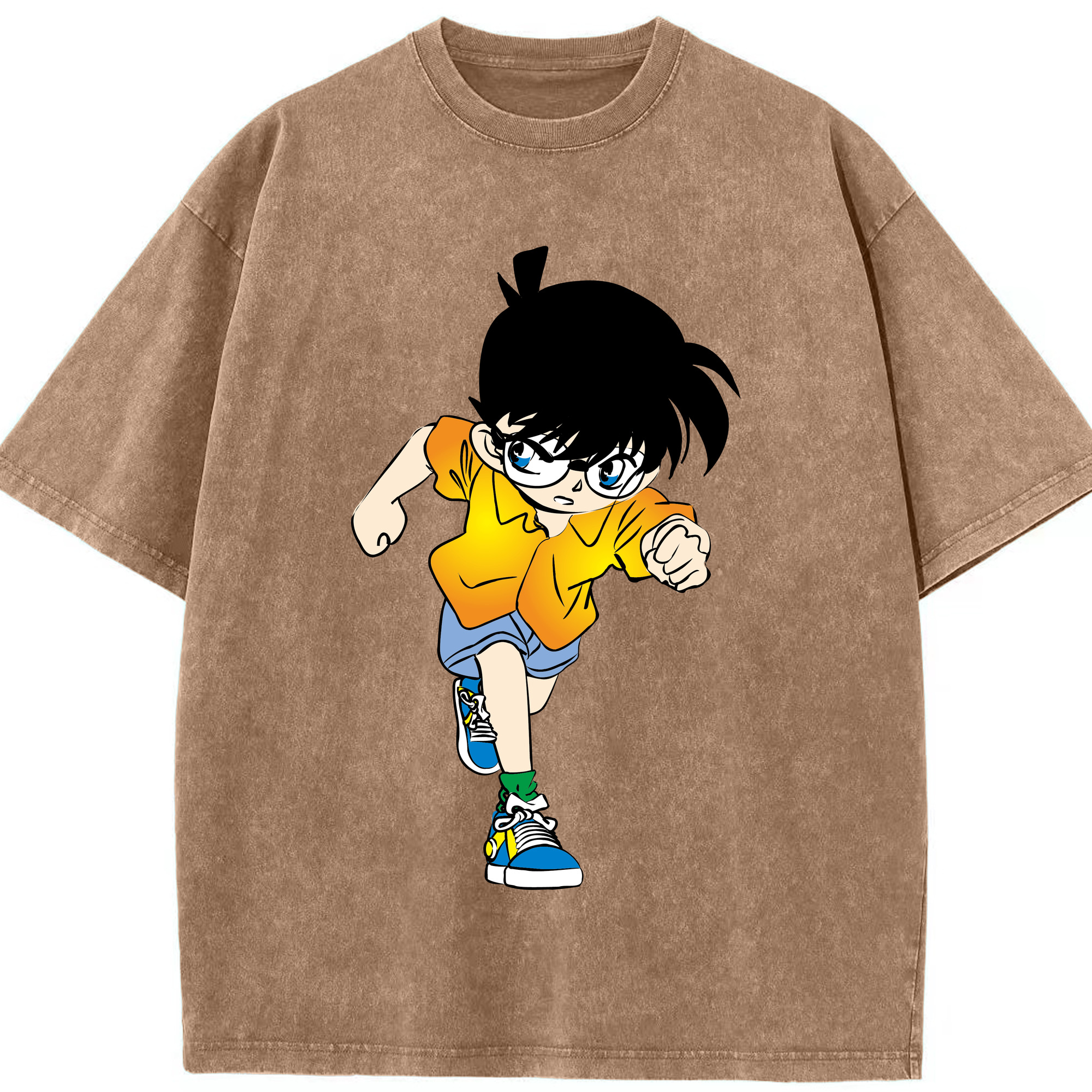 （画像用） 名探偵コナン 江戸川 コナン Detective Conan Conan Edogawa 綿100% ヴィンテージ風 半袖Tシャツ（フロントプリント）
