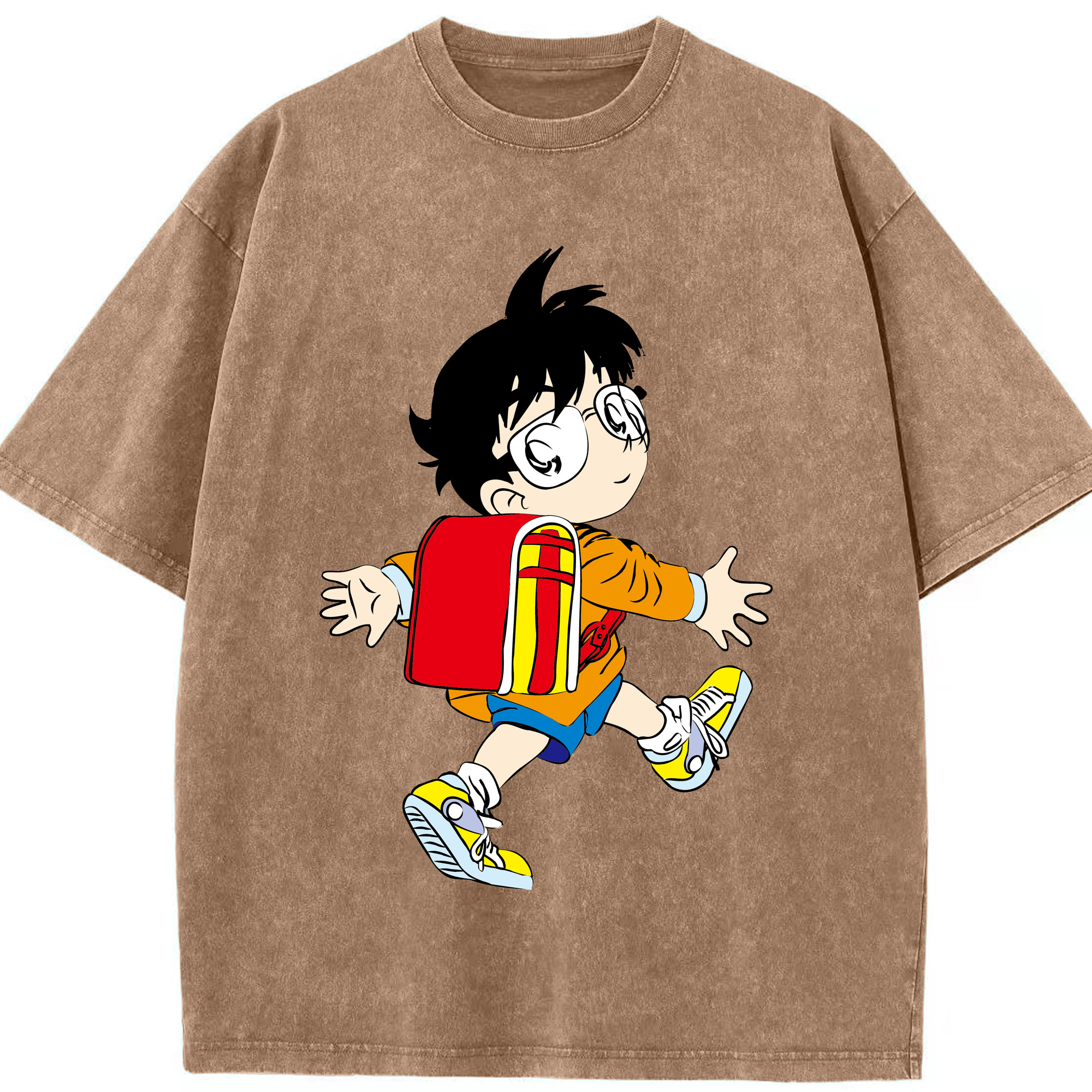 （画像用） 名探偵コナン 江戸川 コナン Detective Conan Conan Edogawa 綿100% ヴィンテージ風 半袖Tシャツ（フロントプリント）