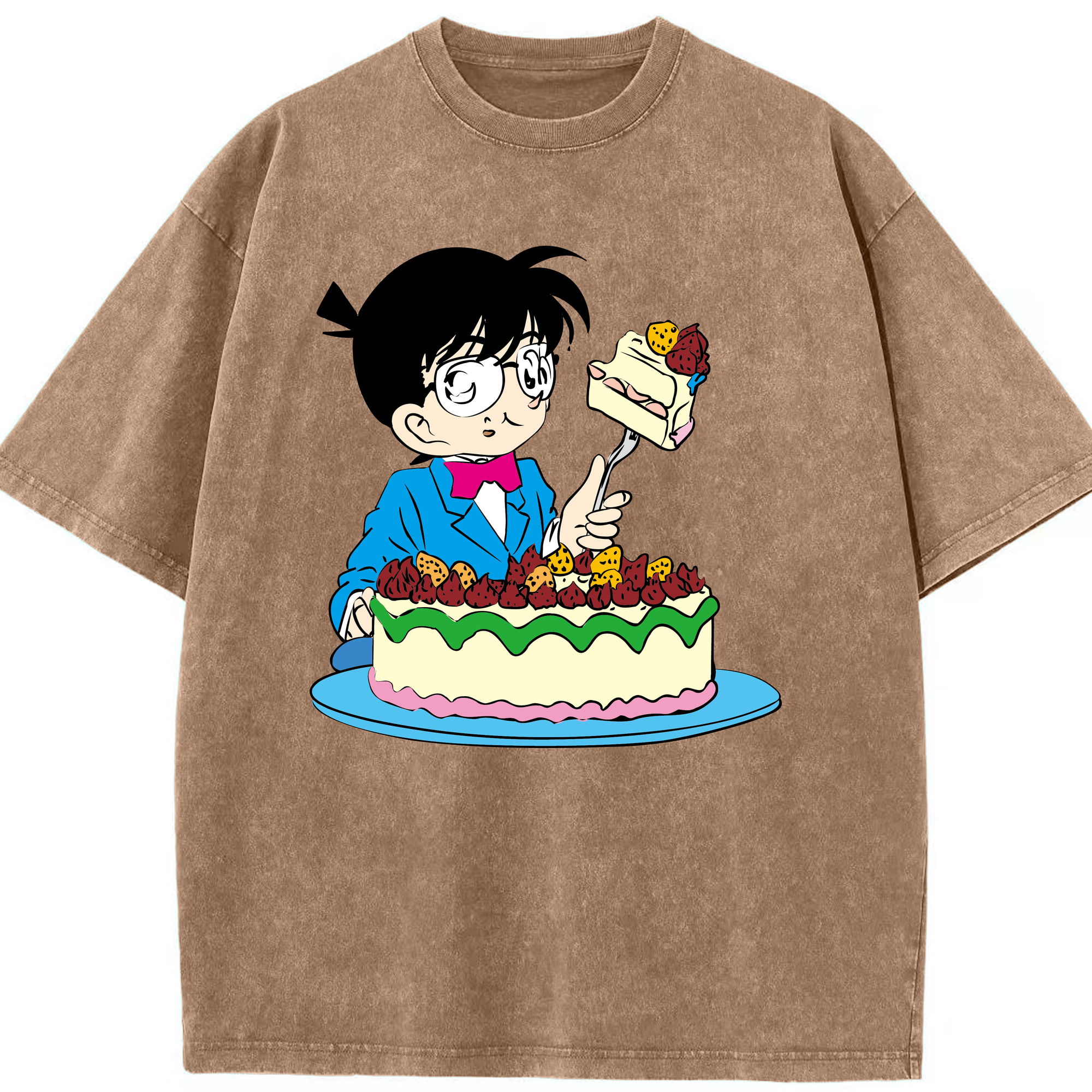 （画像用） 名探偵コナン 江戸川 コナン Detective Conan Conan Edogawa 綿100% ヴィンテージ風 半袖Tシャツ（フロントプリント）