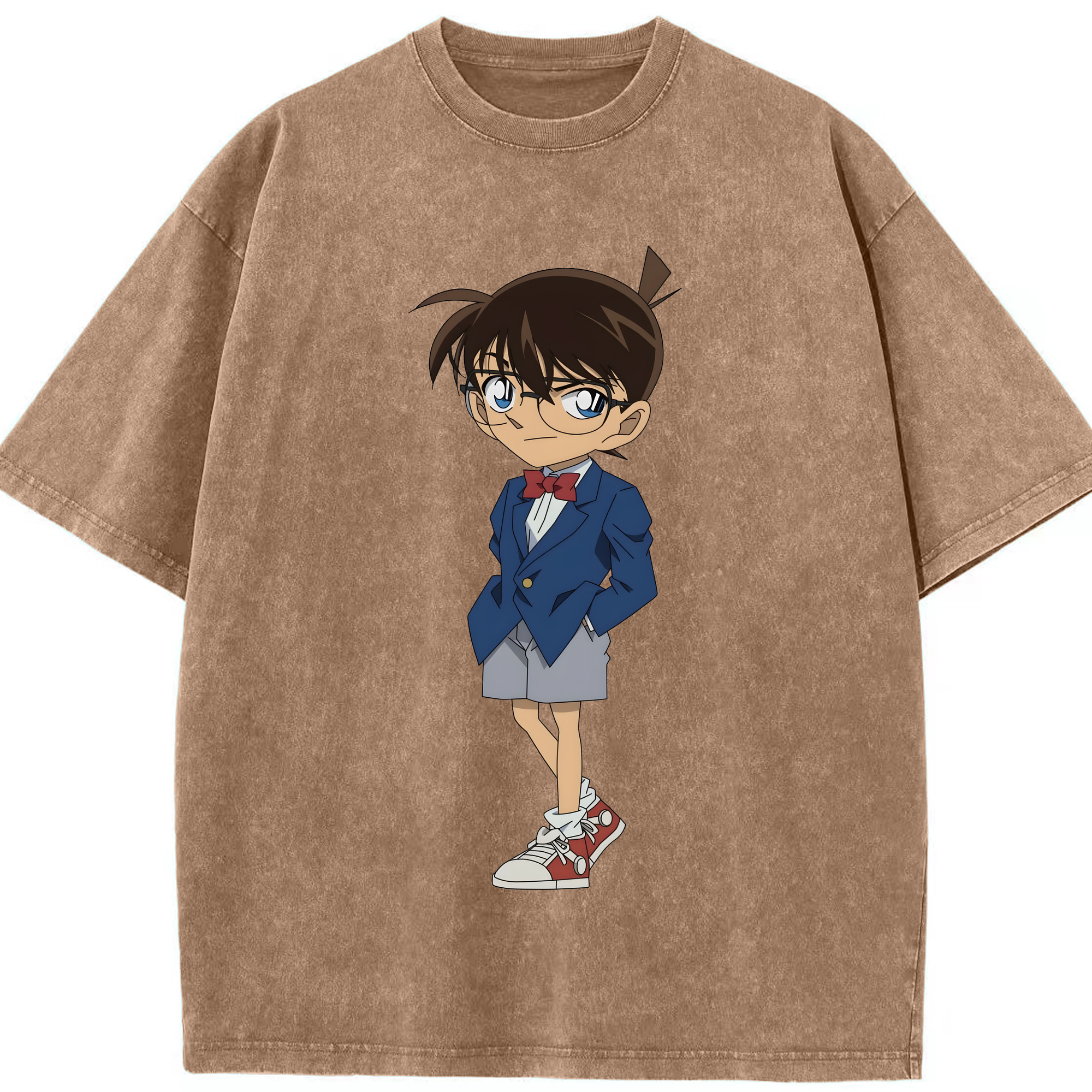 （画像用） 名探偵コナン 江戸川 コナン Detective Conan Conan Edogawa 綿100% ヴィンテージ風 半袖Tシャツ（フロントプリント）