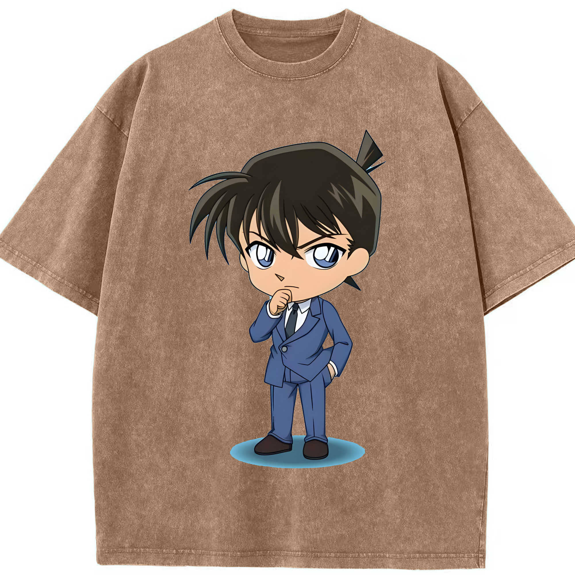 （画像用） 名探偵コナン 江戸川 コナン Detective Conan Conan Edogawa 綿100% ヴィンテージ風 半袖Tシャツ（フロントプリント）