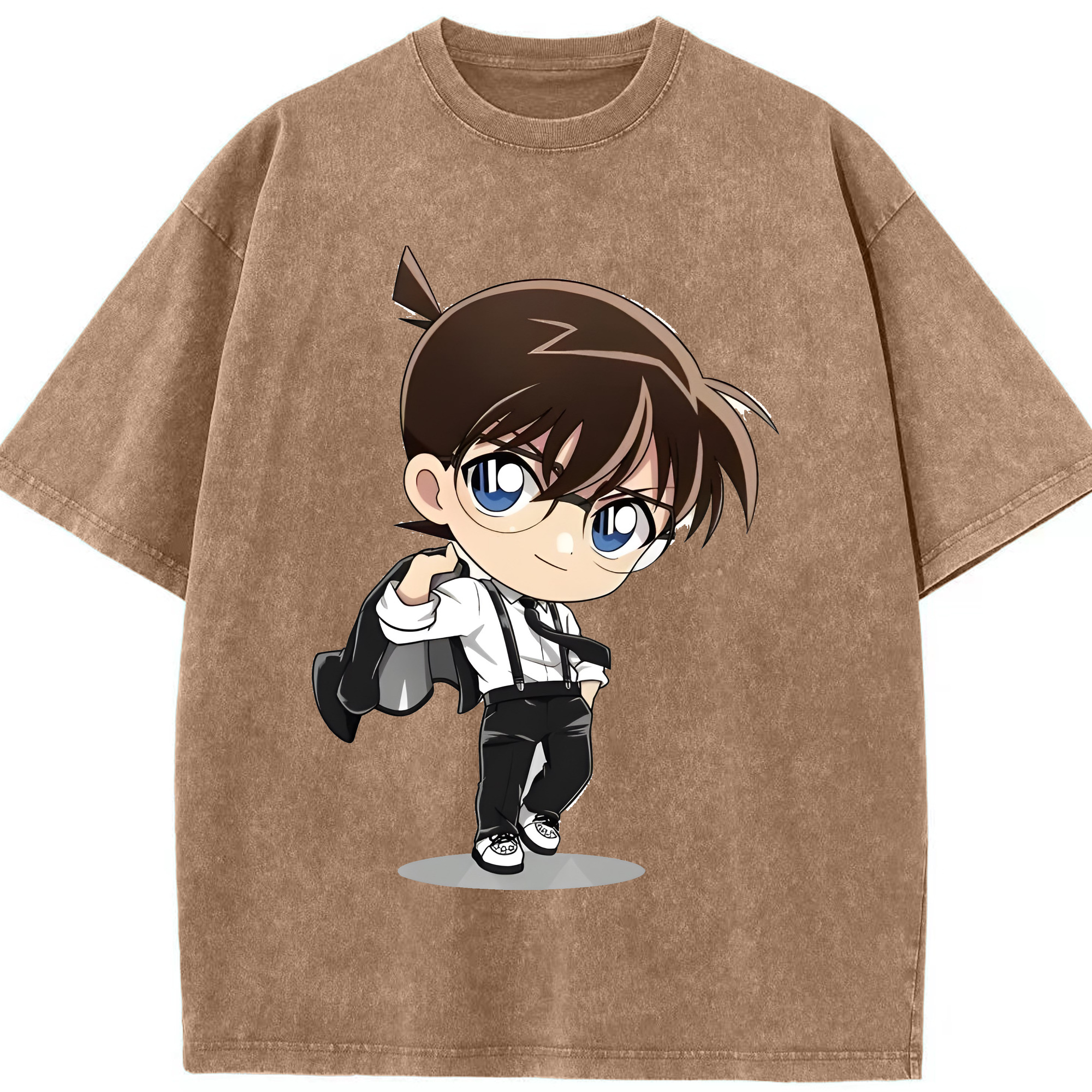 （画像用） 名探偵コナン 江戸川 コナン Detective Conan Conan Edogawa 綿100% ヴィンテージ風 半袖Tシャツ（フロントプリント）