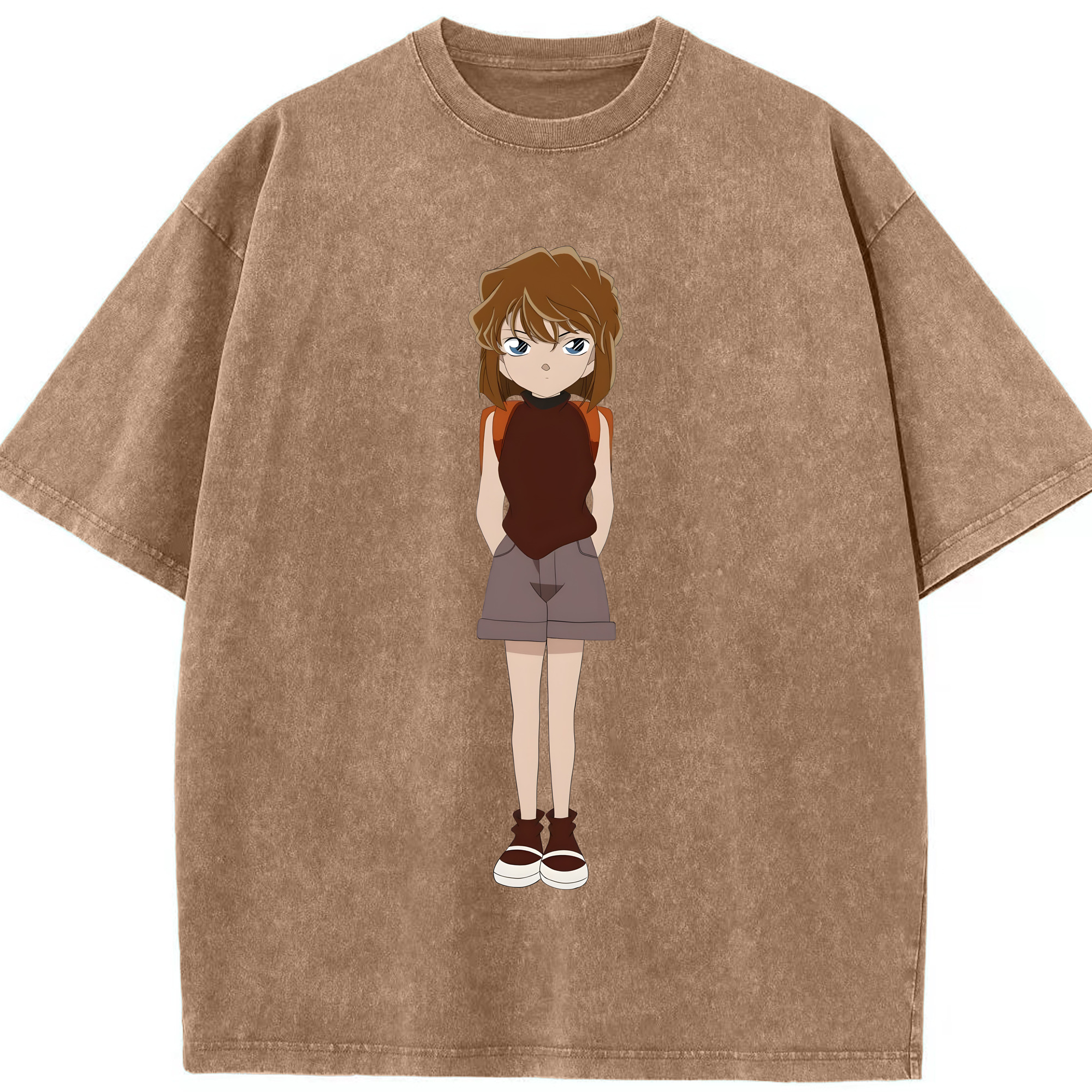 （画像用） 名探偵コナン 灰原 哀 はいばら あい Detective Conan Anita Hailey、Vi Graythorn Haibara Ai 綿100% ヴィンテージ風 半袖Tシャツ（フロントプリント）