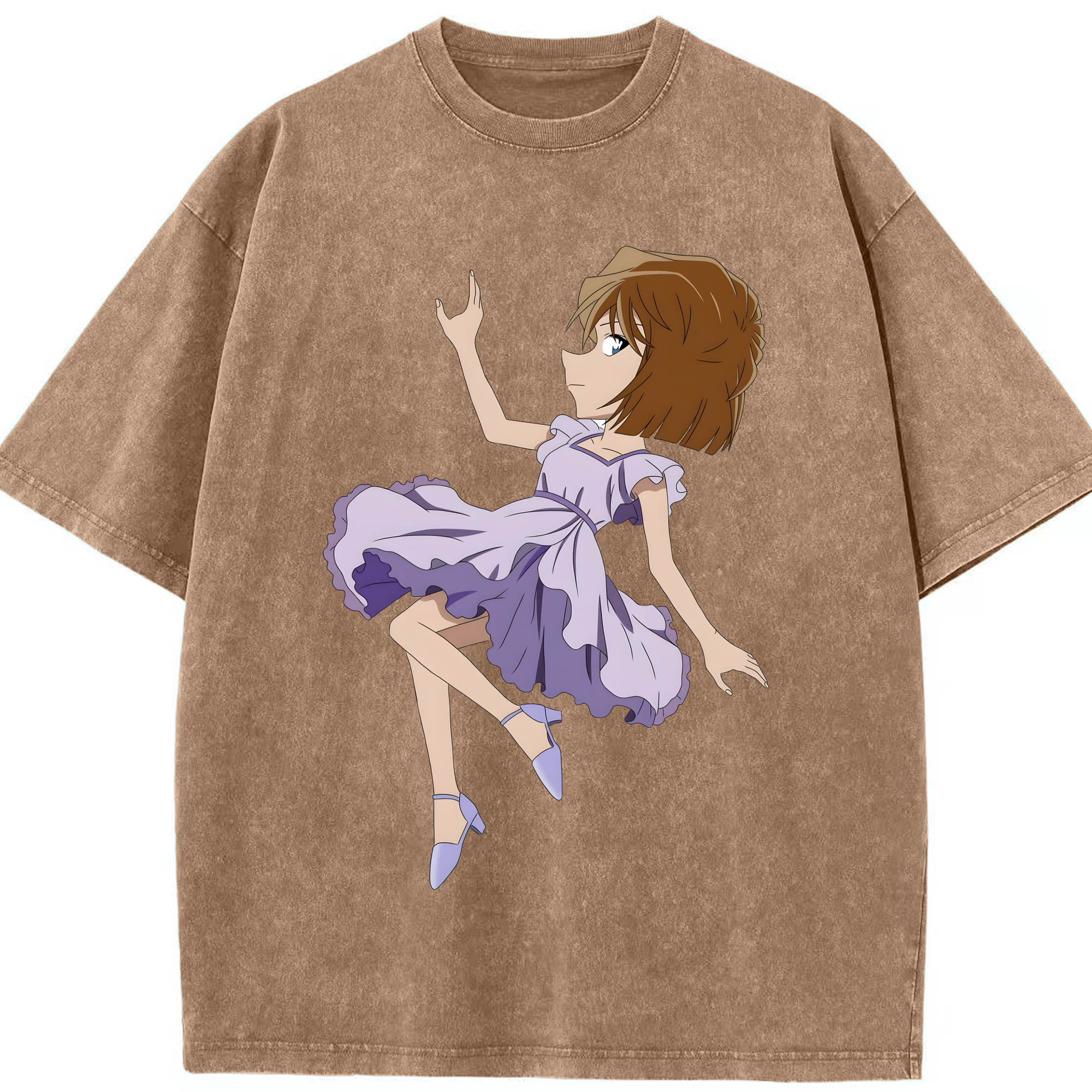 （画像用） 名探偵コナン 灰原 哀 はいばら あい Detective Conan Anita Hailey、Vi Graythorn Haibara Ai 綿100% ヴィンテージ風 半袖Tシャツ（フロントプリント）
