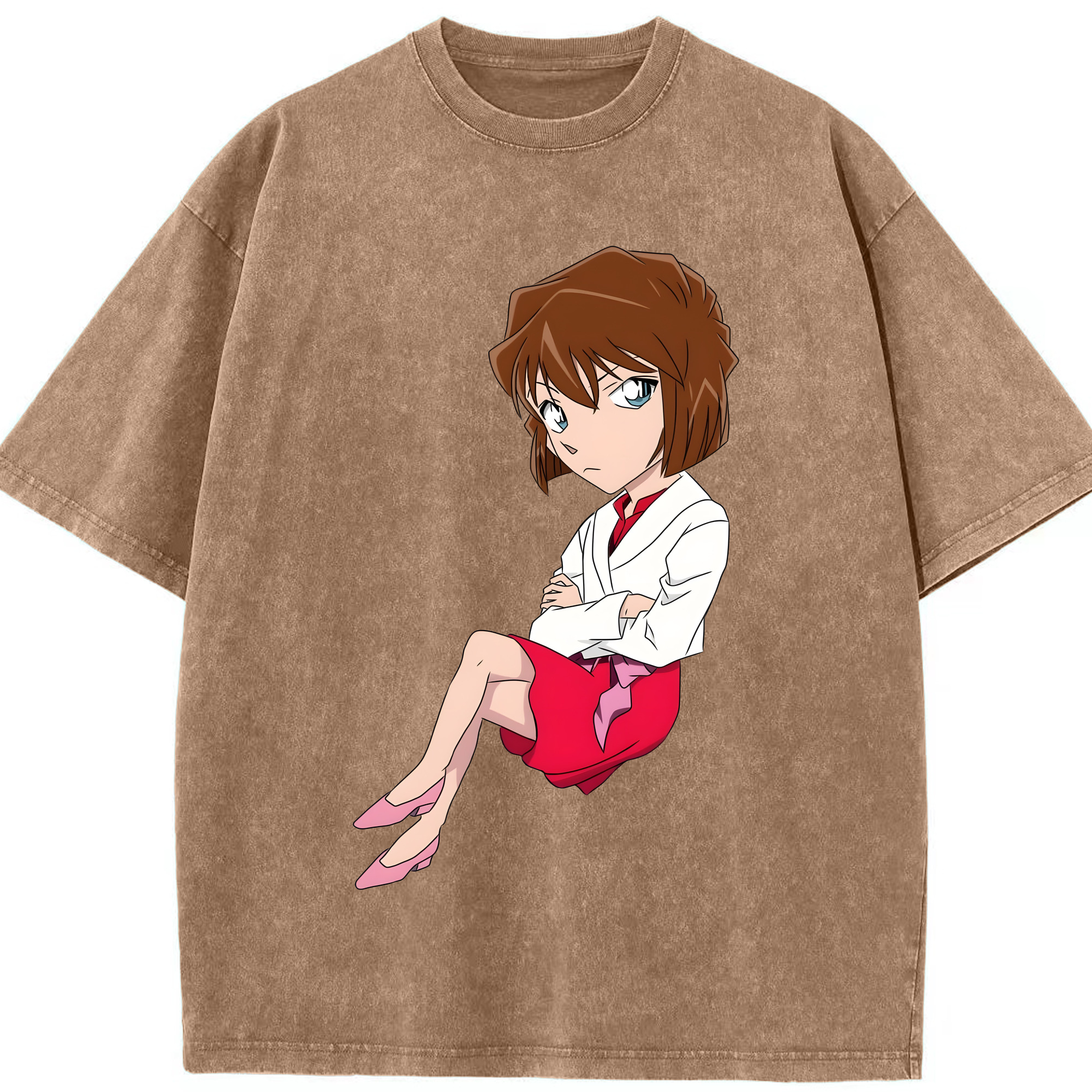 （画像用） 名探偵コナン 灰原 哀 はいばら あい Detective Conan Anita Hailey、Vi Graythorn Haibara Ai 綿100% ヴィンテージ風 半袖Tシャツ（フロントプリント）