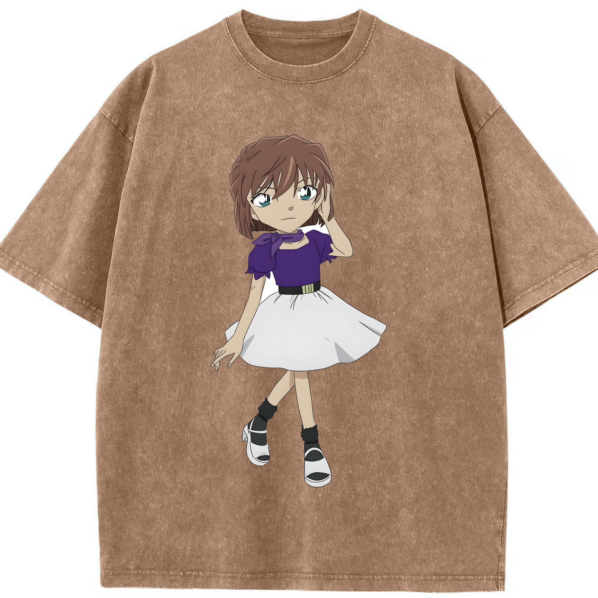 （画像用） 名探偵コナン 灰原 哀 はいばら あい Detective Conan Anita Hailey、Vi Graythorn Haibara Ai 綿100% ヴィンテージ風 半袖Tシャツ（フロントプリント）