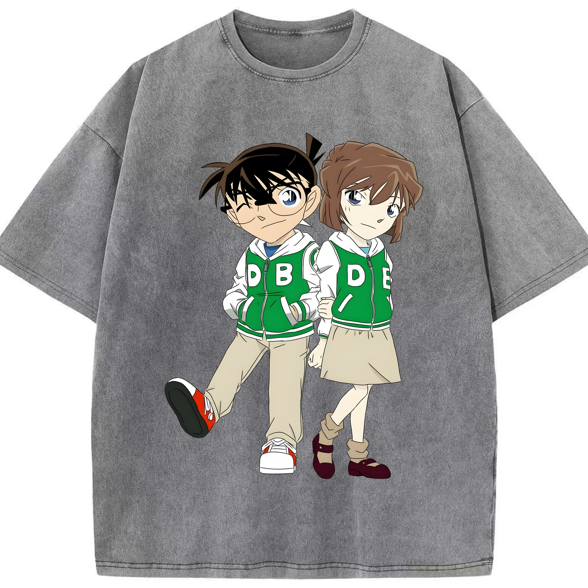 （画像用） 名探偵コナン 江戸川 コナン Detective Conan Conan Edogawa 綿100% ヴィンテージ風 半袖Tシャツ（フロントプリント）
