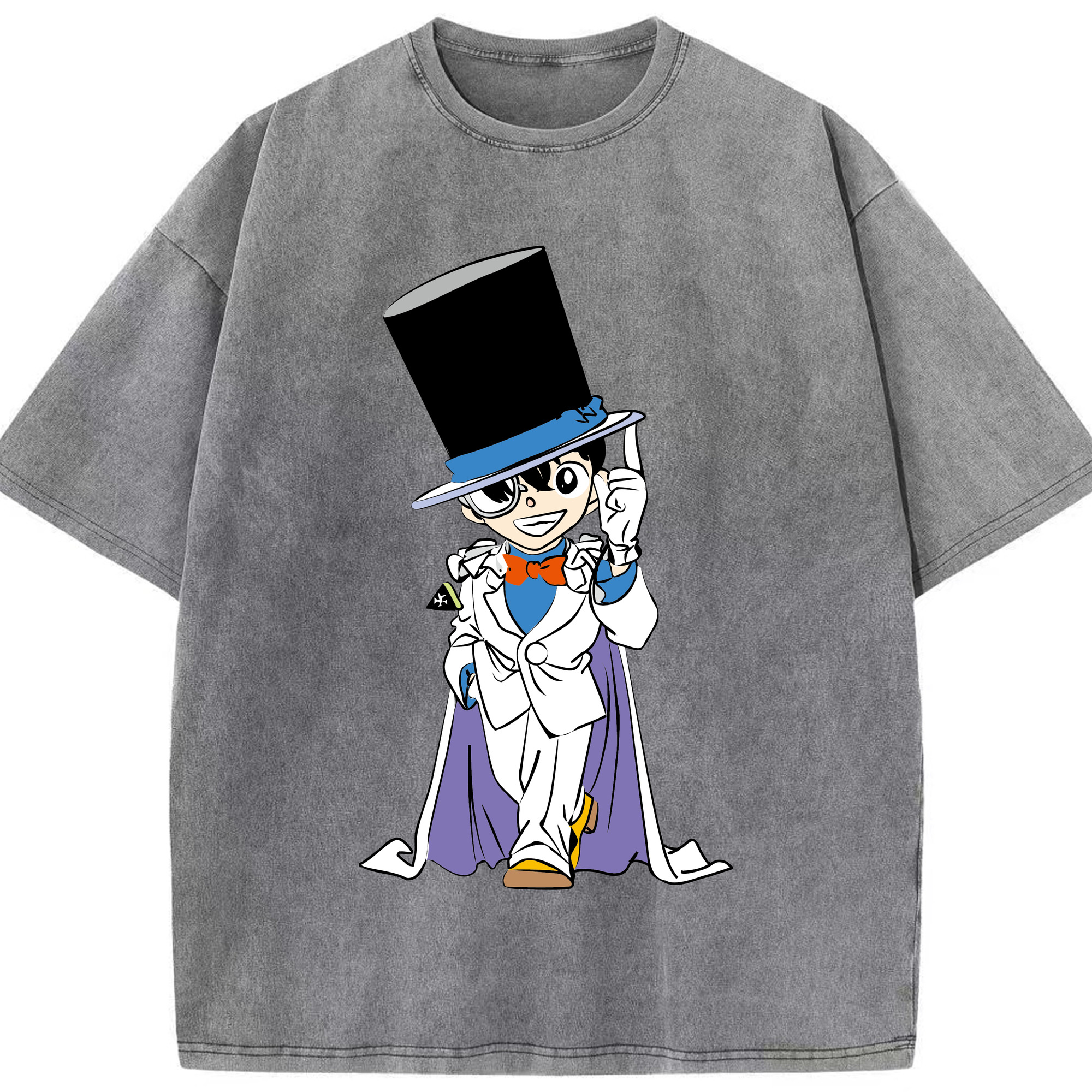 （画像用） 名探偵コナン 江戸川 コナン Detective Conan Conan Edogawa 綿100% ヴィンテージ風 半袖Tシャツ（フロントプリント）