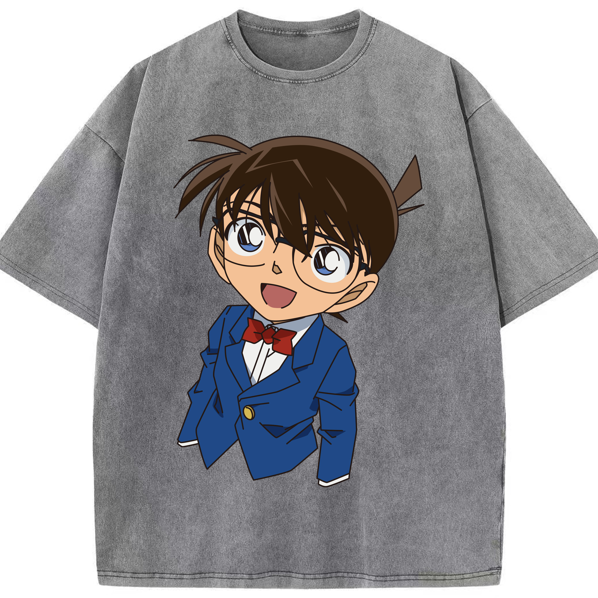 （画像用） 名探偵コナン 江戸川 コナン Detective Conan Conan Edogawa 綿100% ヴィンテージ風 半袖Tシャツ（フロントプリント）