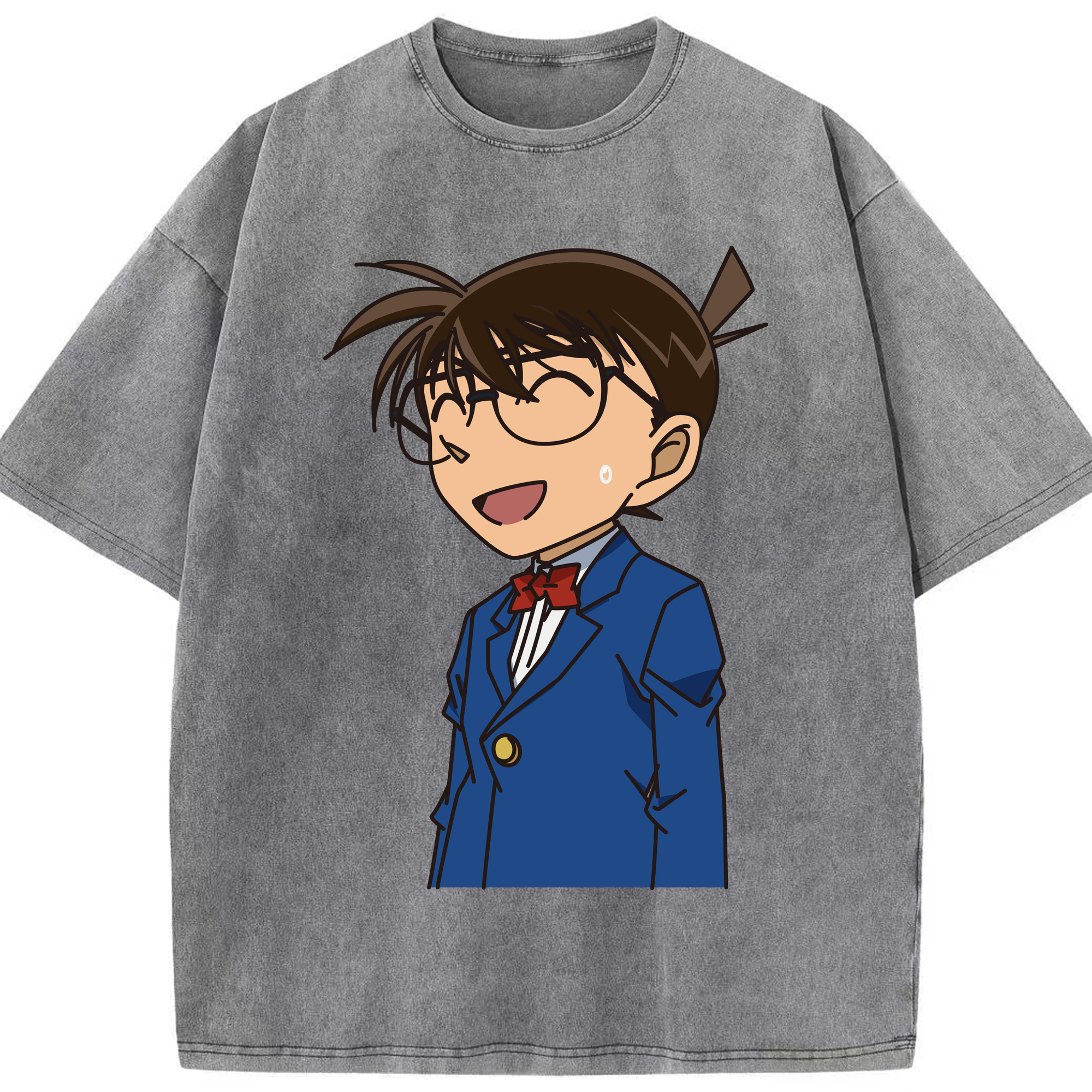 （画像用） 名探偵コナン 江戸川 コナン Detective Conan Conan Edogawa 綿100% ヴィンテージ風 半袖Tシャツ（フロントプリント）