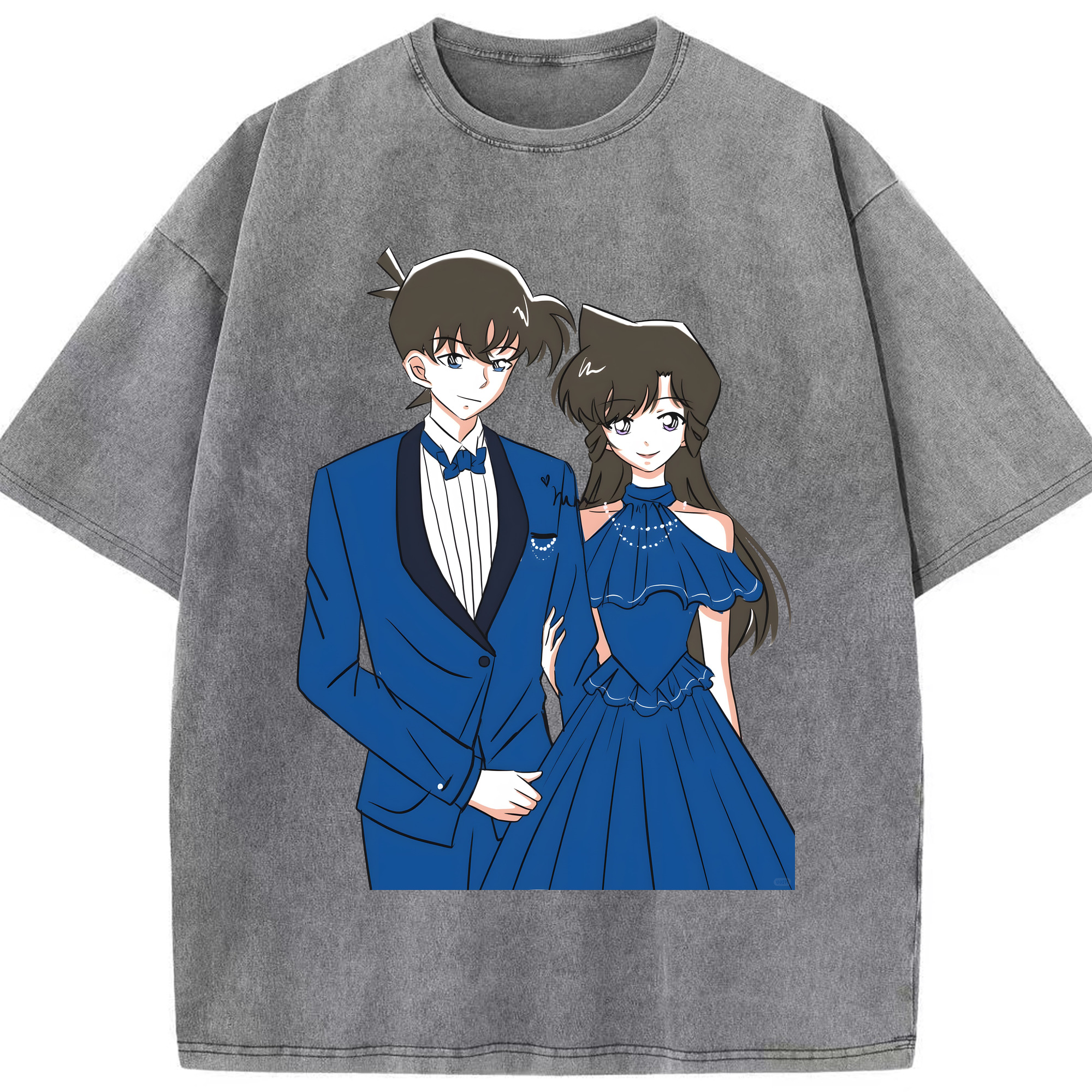 （画像用） 名探偵コナン 江戸川 コナン Detective Conan Conan Edogawa 綿100% ヴィンテージ風 半袖Tシャツ（フロントプリント）