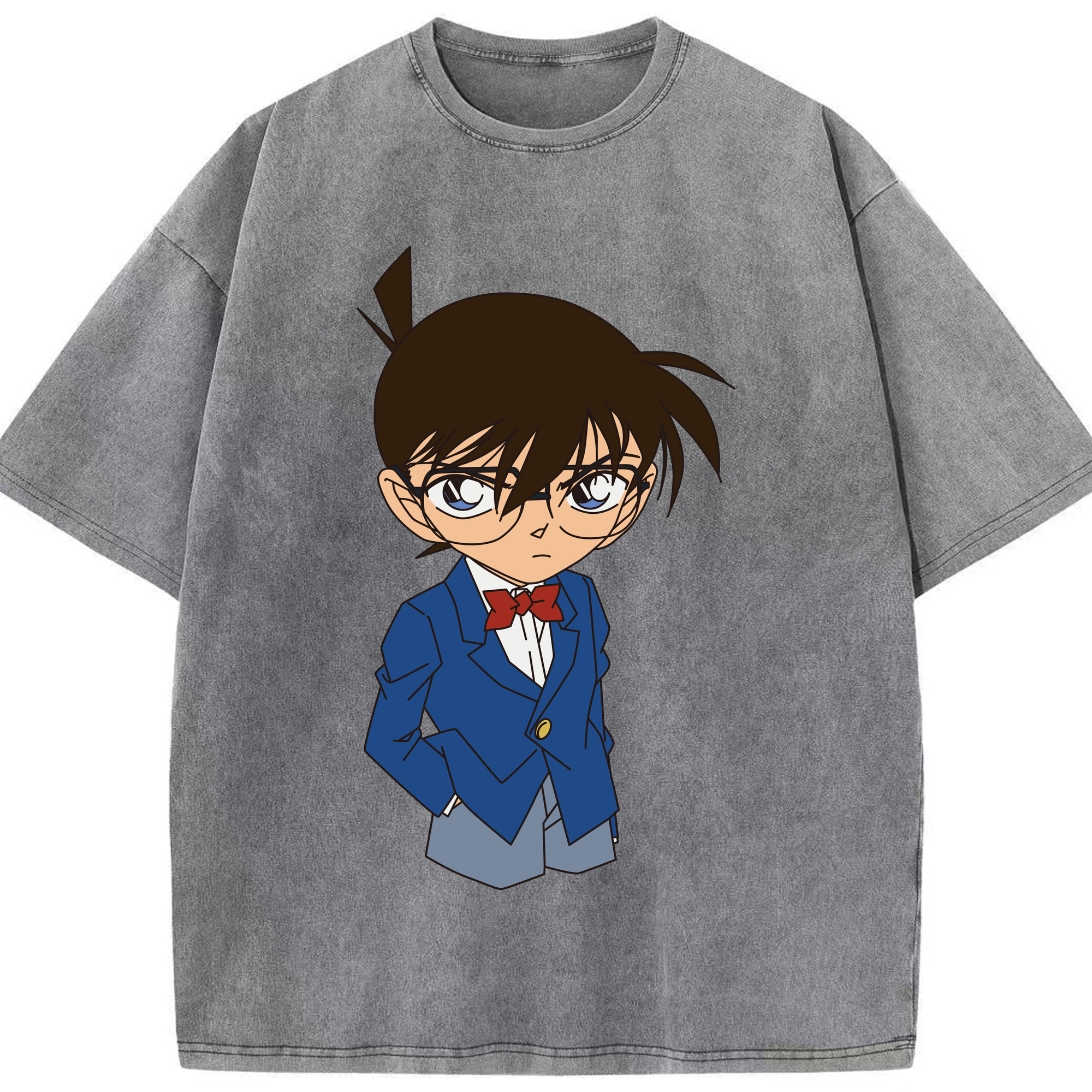 （画像用） 名探偵コナン 江戸川 コナン Detective Conan Conan Edogawa 綿100% ヴィンテージ風 半袖Tシャツ（フロントプリント）