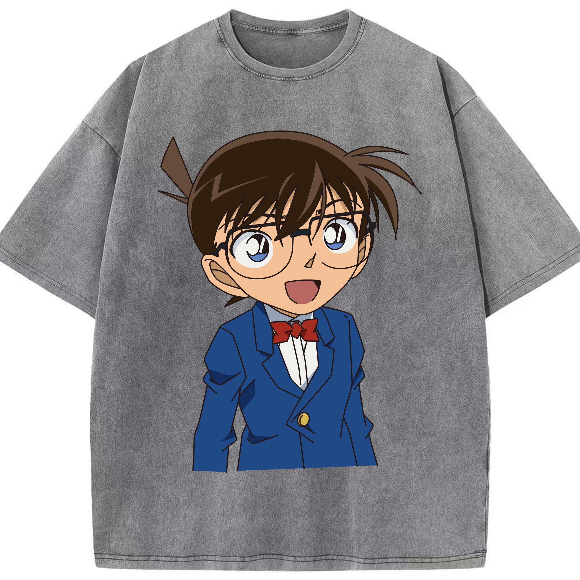 （画像用） 名探偵コナン 江戸川 コナン Detective Conan Conan Edogawa 綿100% ヴィンテージ風 半袖Tシャツ（フロントプリント）