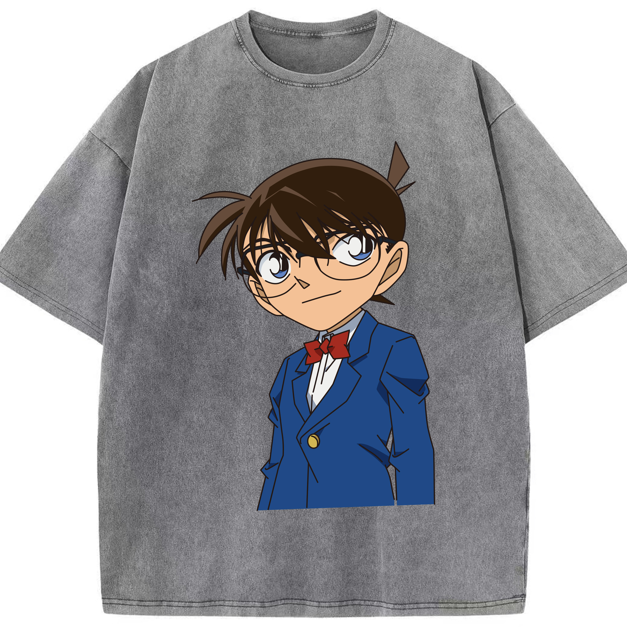 （画像用） 名探偵コナン 江戸川 コナン Detective Conan Conan Edogawa 綿100% ヴィンテージ風 半袖Tシャツ（フロントプリント）