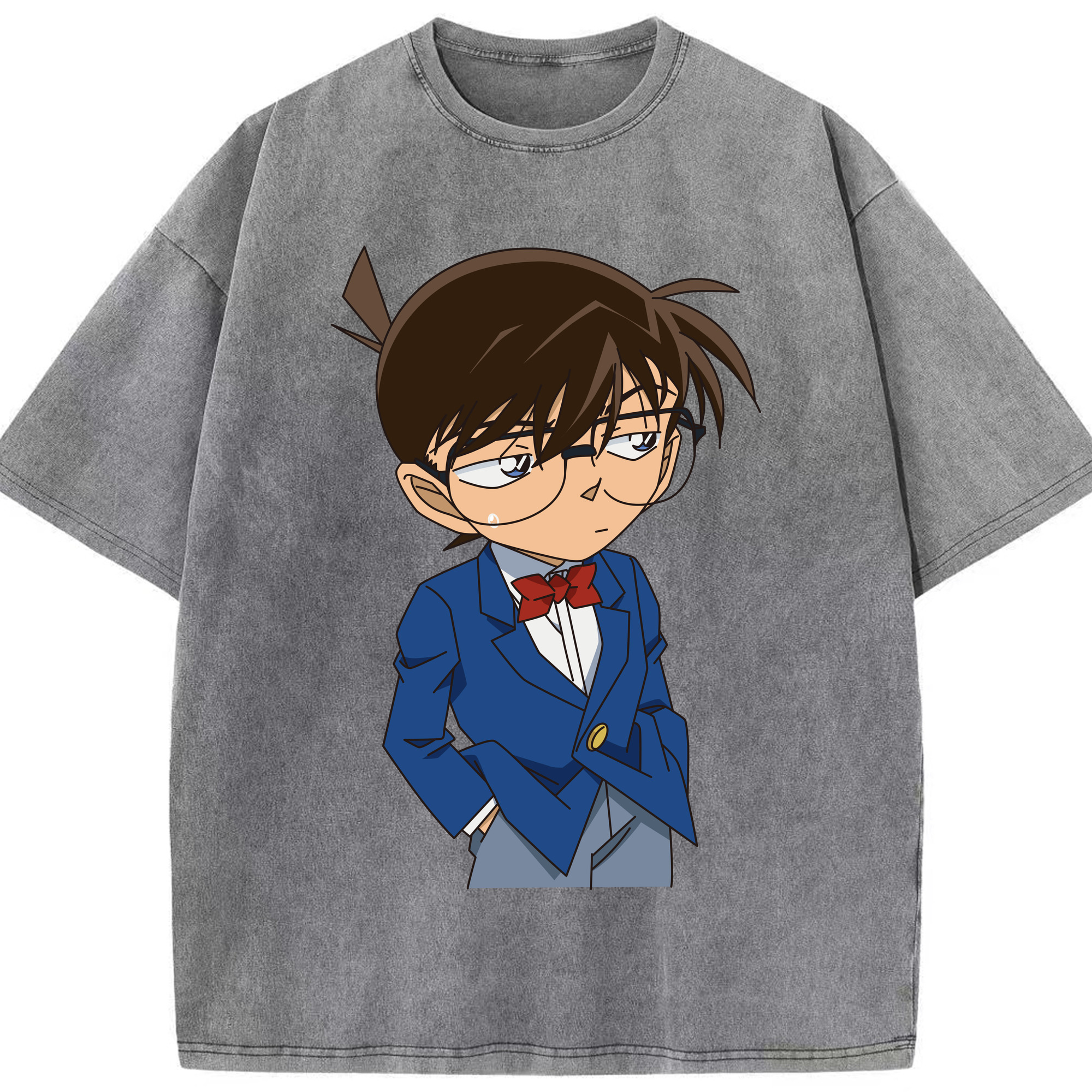 （画像用） 名探偵コナン 江戸川 コナン Detective Conan Conan Edogawa 綿100% ヴィンテージ風 半袖Tシャツ（フロントプリント）