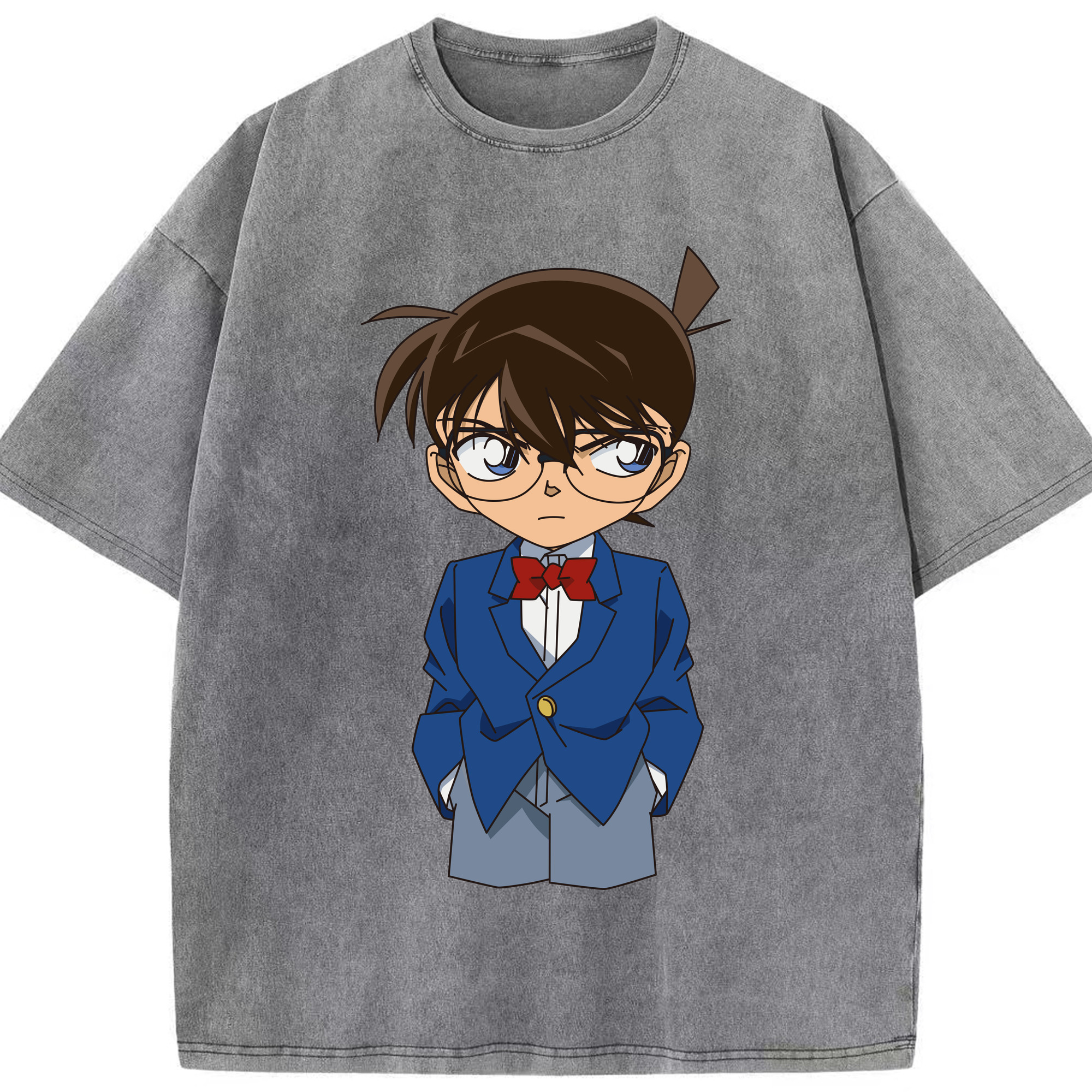（画像用） 名探偵コナン 江戸川 コナン Detective Conan Conan Edogawa 綿100% ヴィンテージ風 半袖Tシャツ（フロントプリント）