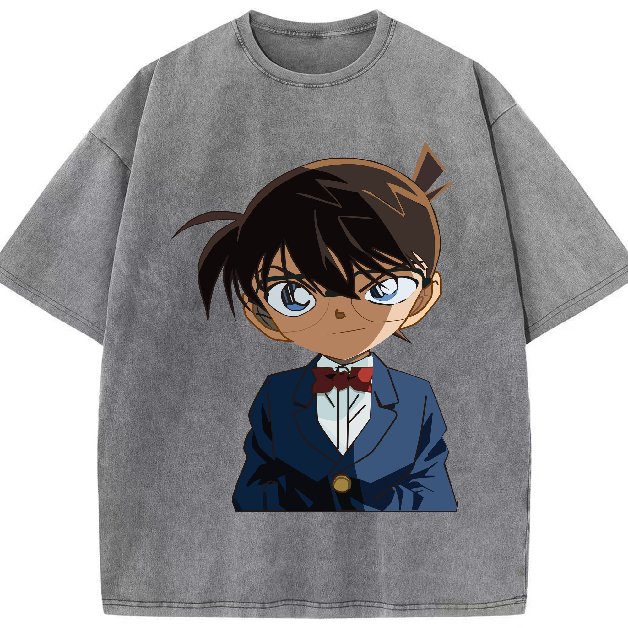 （画像用） 名探偵コナン 江戸川 コナン Detective Conan Conan Edogawa 綿100% ヴィンテージ風 半袖Tシャツ（フロントプリント）