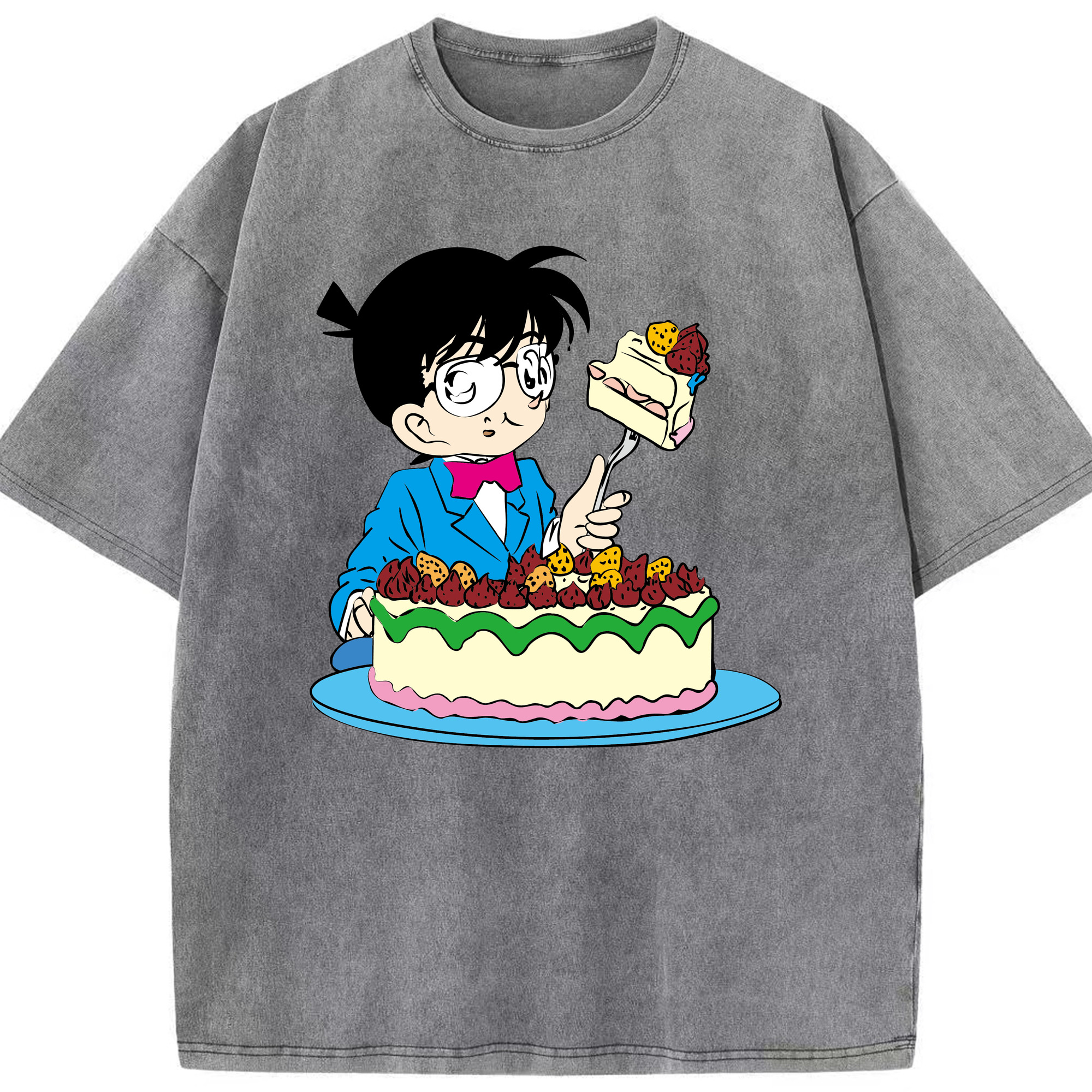 （画像用） 名探偵コナン 江戸川 コナン Detective Conan Conan Edogawa 綿100% ヴィンテージ風 半袖Tシャツ（フロントプリント）