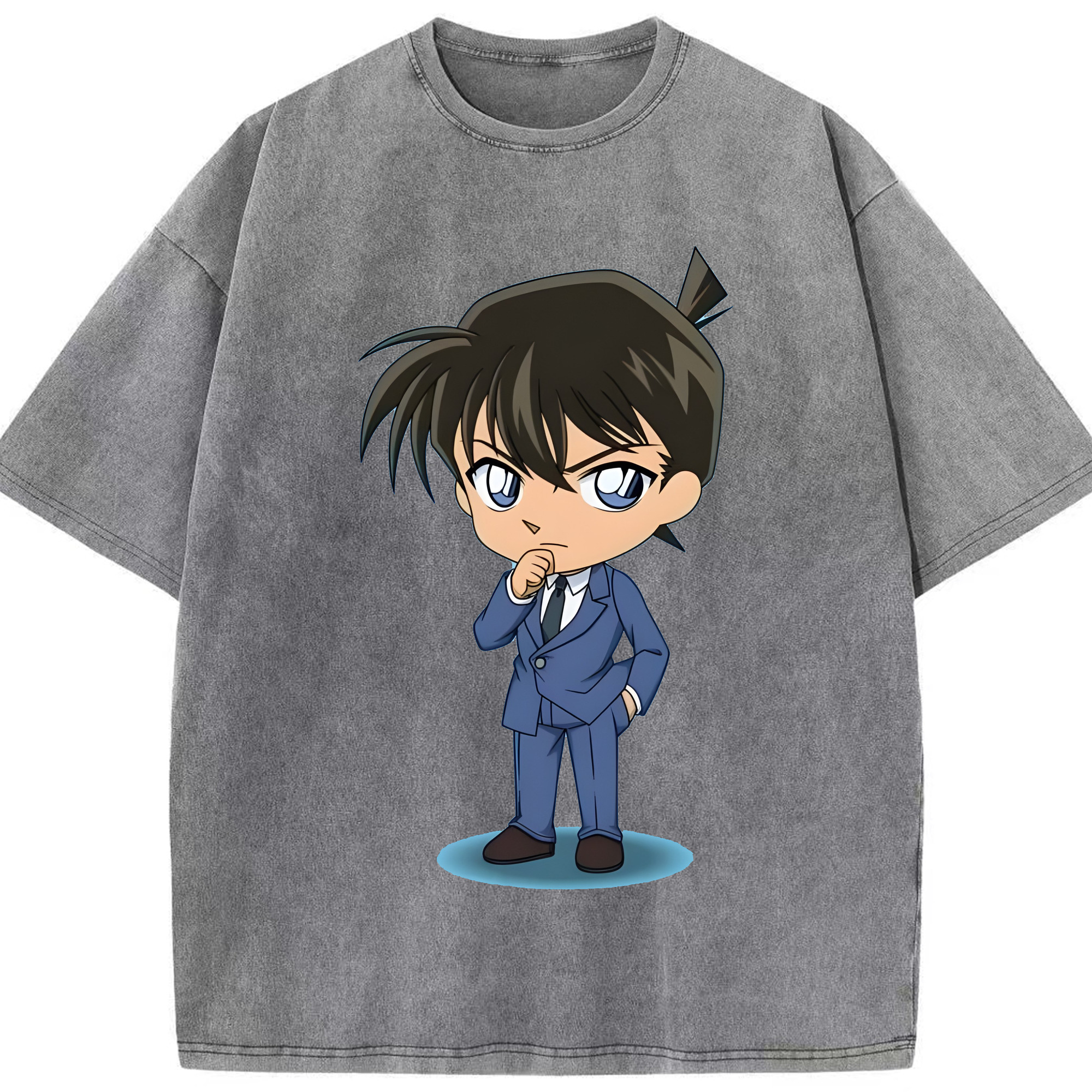 （画像用） 名探偵コナン 江戸川 コナン Detective Conan Conan Edogawa 綿100% ヴィンテージ風 半袖Tシャツ（フロントプリント）