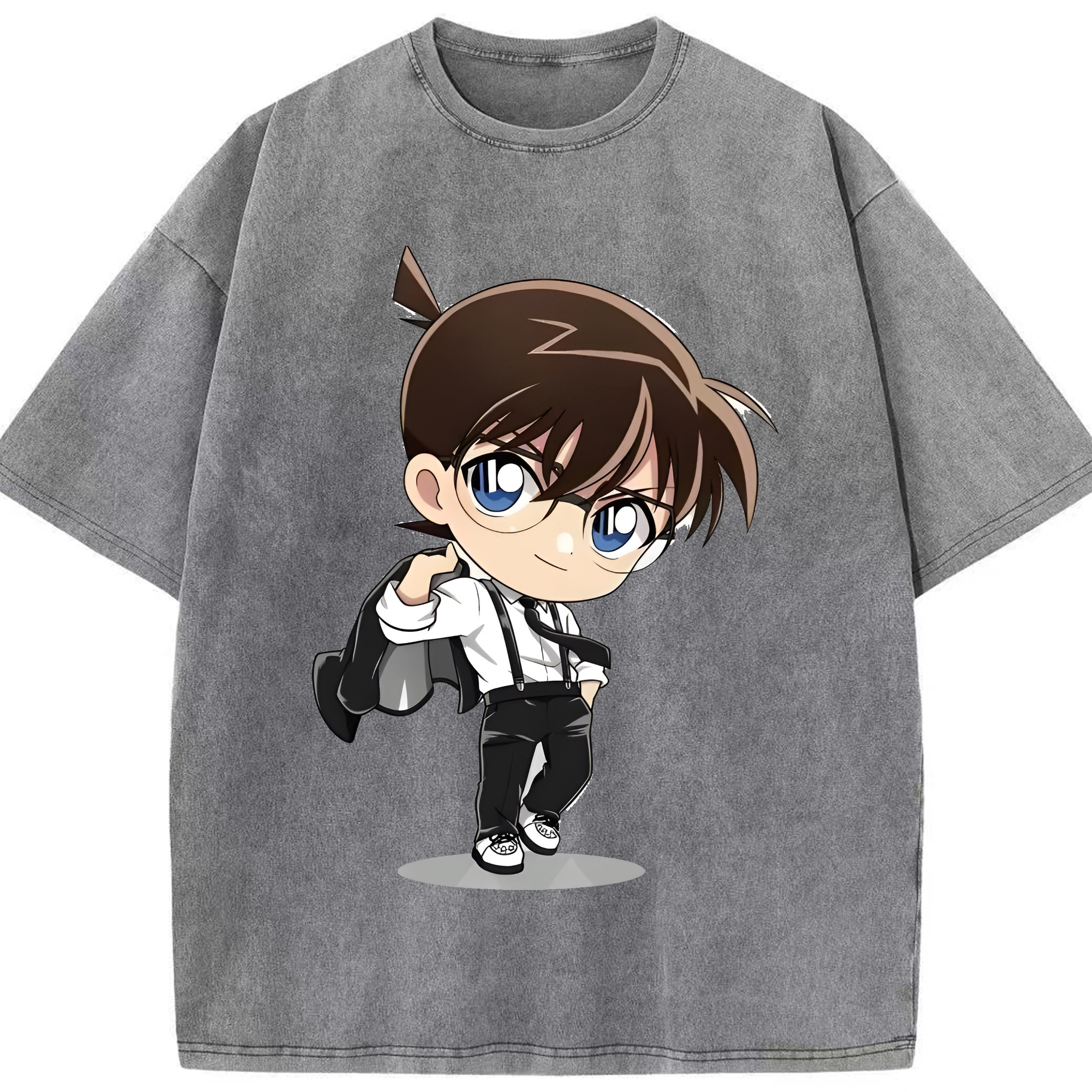 （画像用） 名探偵コナン 江戸川 コナン Detective Conan Conan Edogawa 綿100% ヴィンテージ風 半袖Tシャツ（フロントプリント）