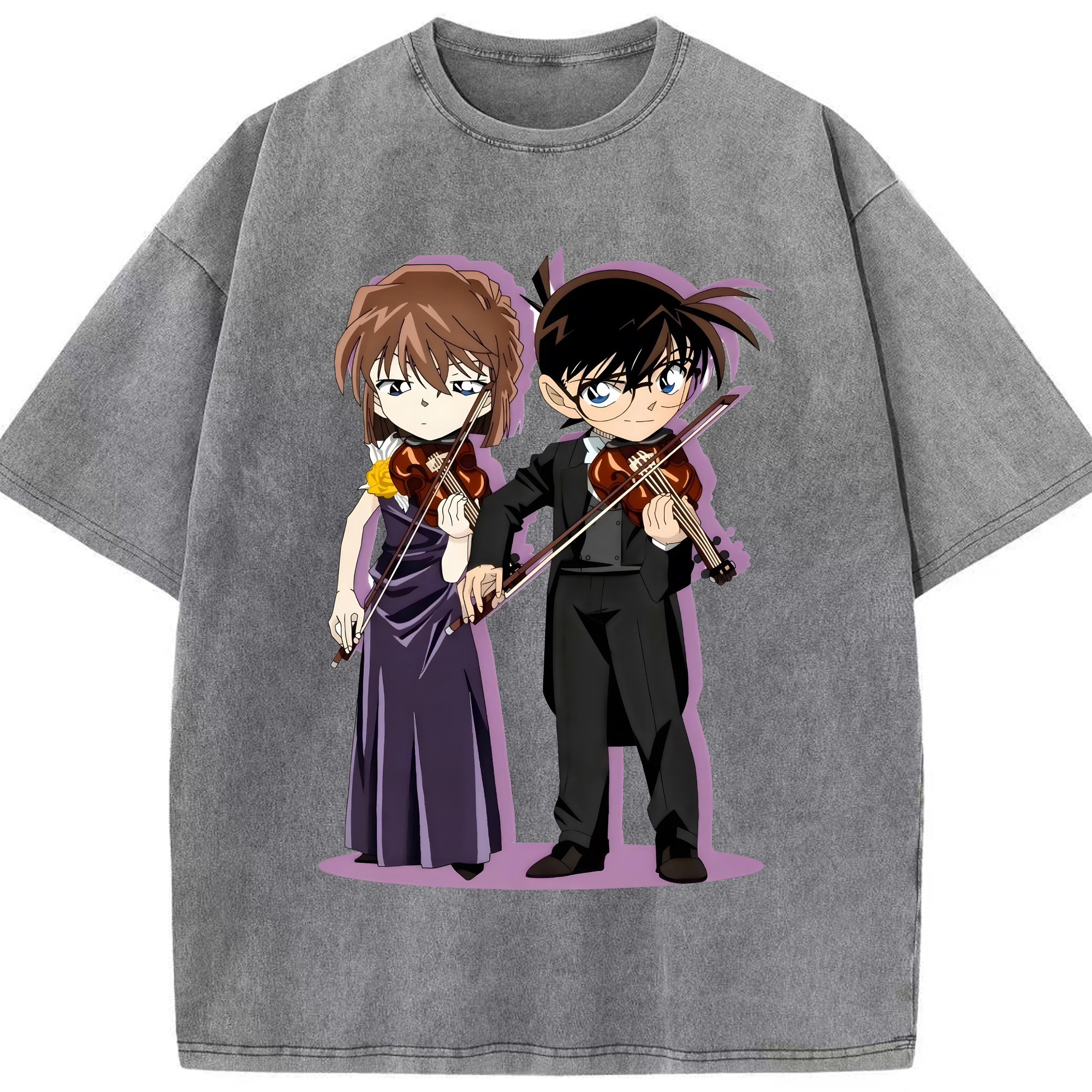 （画像用） 名探偵コナン 灰原 哀 はいばら あい Detective Conan Anita Hailey、Vi Graythorn Haibara Ai 綿100% ヴィンテージ風 半袖Tシャツ（フロントプリント）