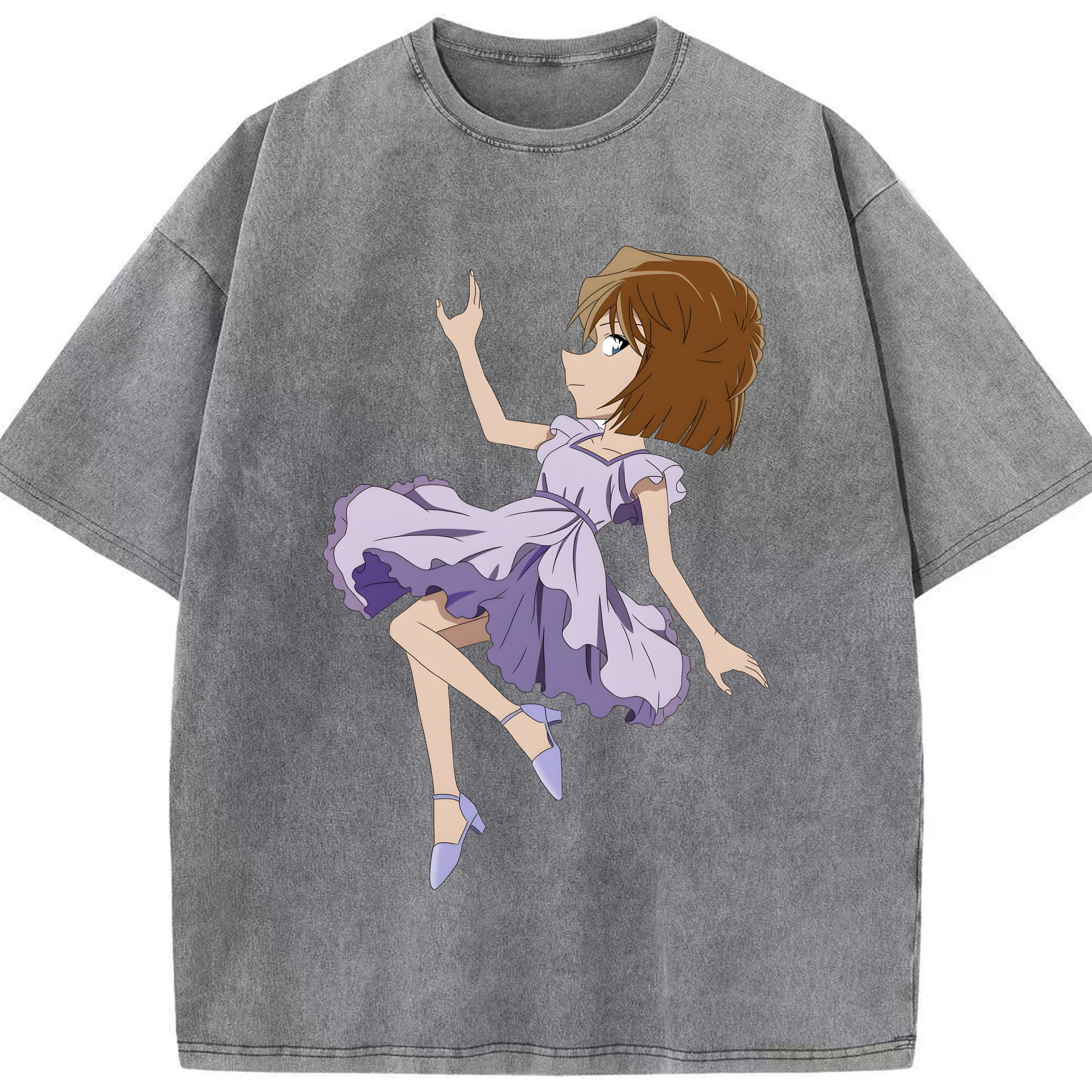 （画像用） 名探偵コナン 灰原 哀 はいばら あい Detective Conan Anita Hailey、Vi Graythorn Haibara Ai 綿100% ヴィンテージ風 半袖Tシャツ（フロントプリント）