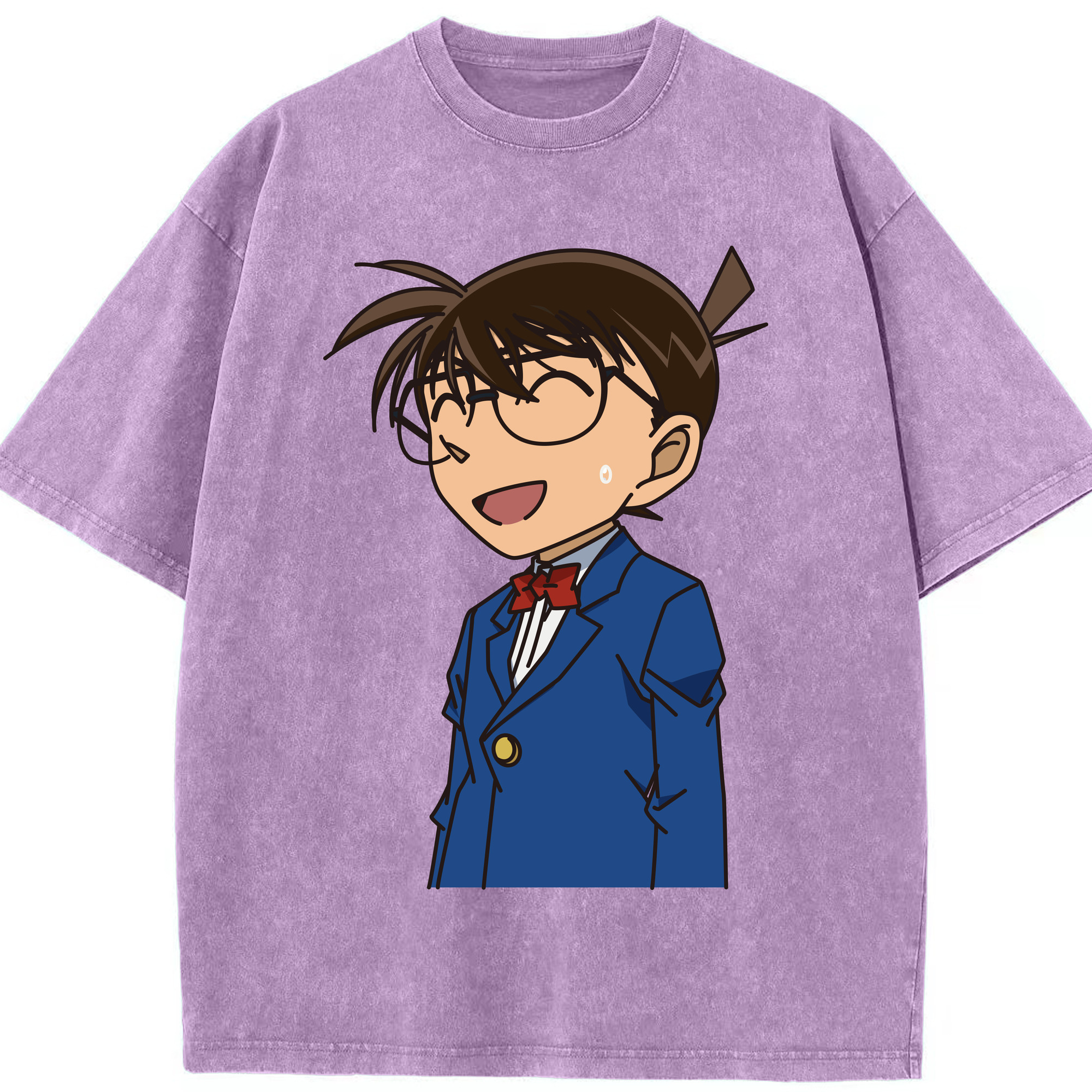 （画像用） 名探偵コナン 江戸川 コナン Detective Conan Conan Edogawa 綿100% ヴィンテージ風 半袖Tシャツ（フロントプリント）