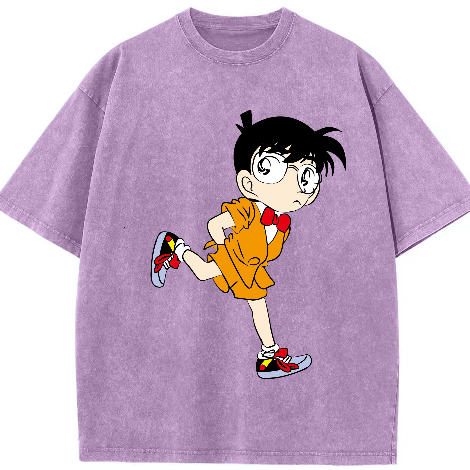 （画像用） 名探偵コナン 江戸川 コナン Detective Conan Conan Edogawa 綿100% ヴィンテージ風 半袖Tシャツ（フロントプリント）