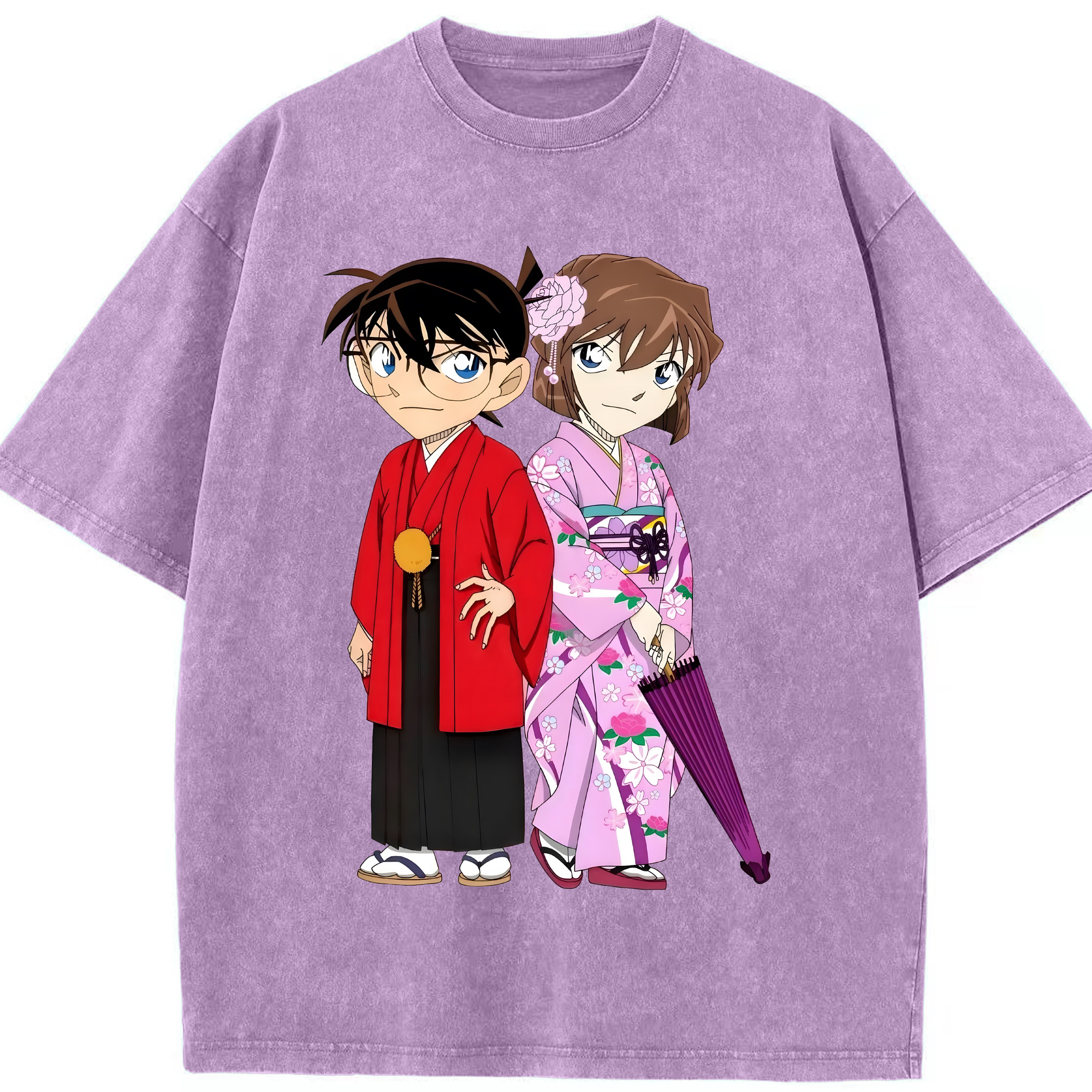 （画像用） 名探偵コナン 江戸川 コナン Detective Conan Conan Edogawa 綿100% ヴィンテージ風 半袖Tシャツ（フロントプリント）