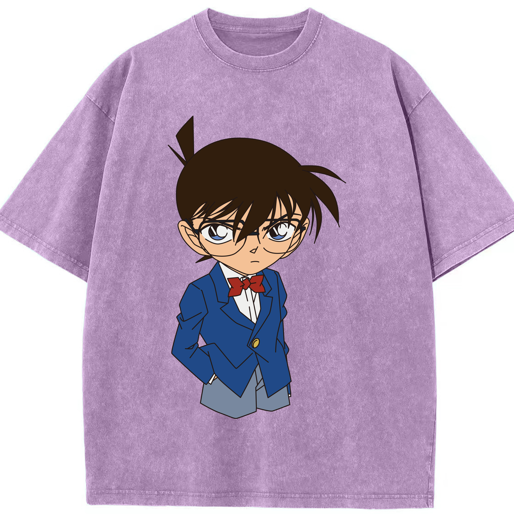 （画像用） 名探偵コナン 江戸川 コナン Detective Conan Conan Edogawa 綿100% ヴィンテージ風 半袖Tシャツ（フロントプリント）