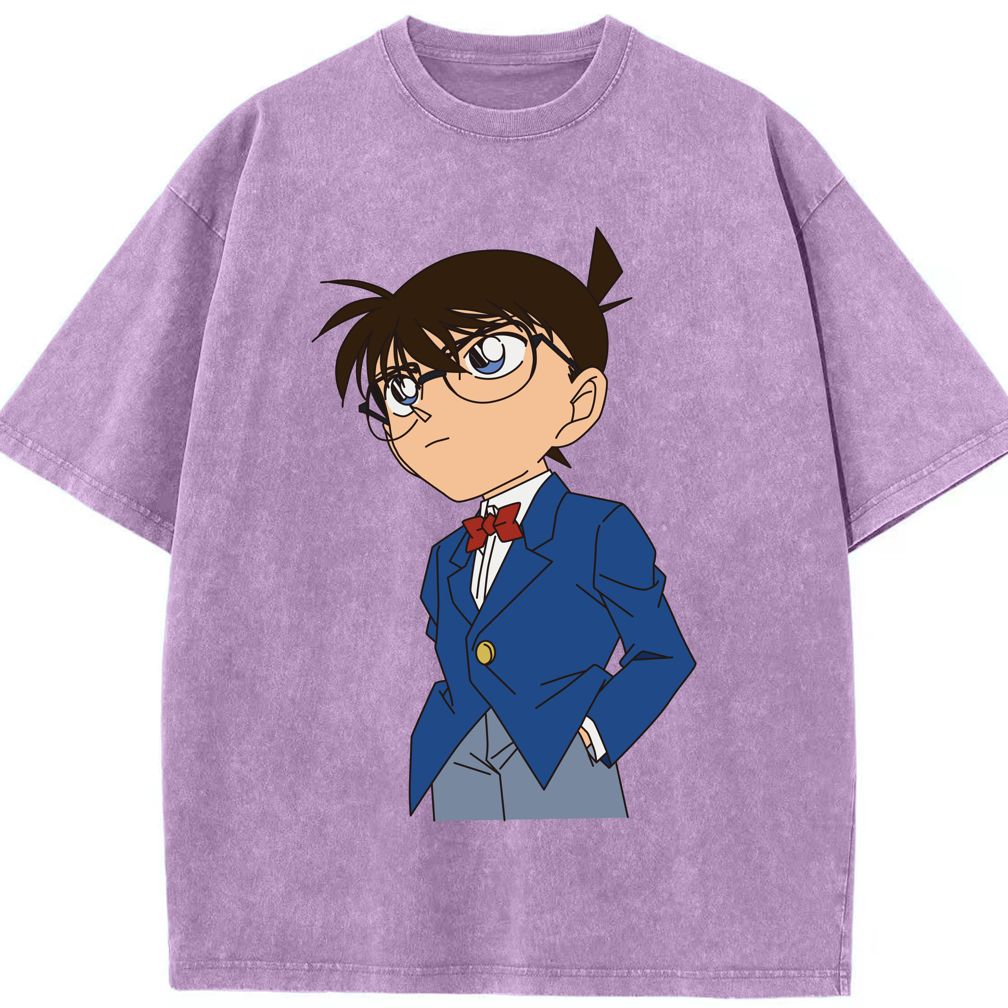 （画像用） 名探偵コナン 江戸川 コナン Detective Conan Conan Edogawa 綿100% ヴィンテージ風 半袖Tシャツ（フロントプリント）