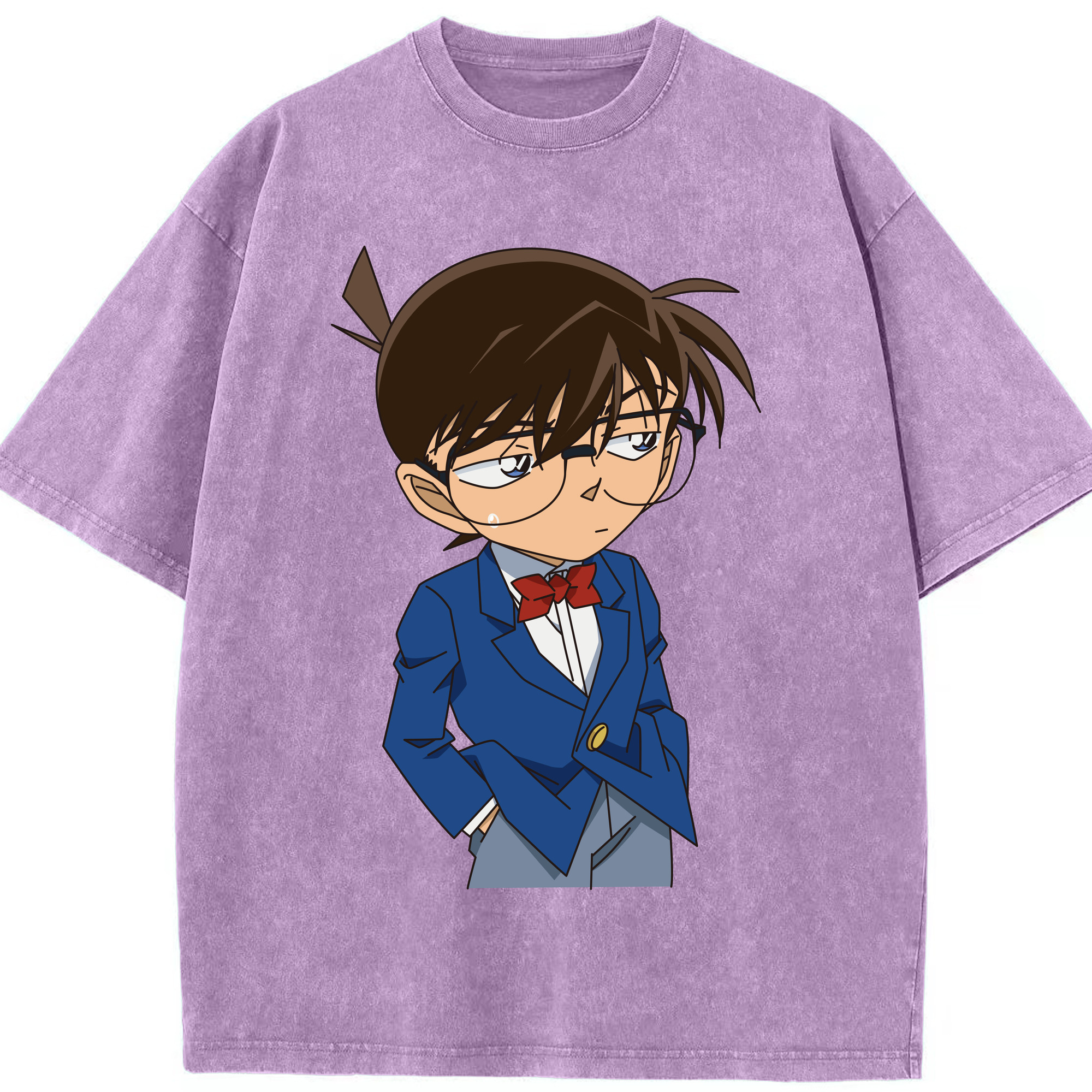 （画像用） 名探偵コナン 江戸川 コナン Detective Conan Conan Edogawa 綿100% ヴィンテージ風 半袖Tシャツ（フロントプリント）