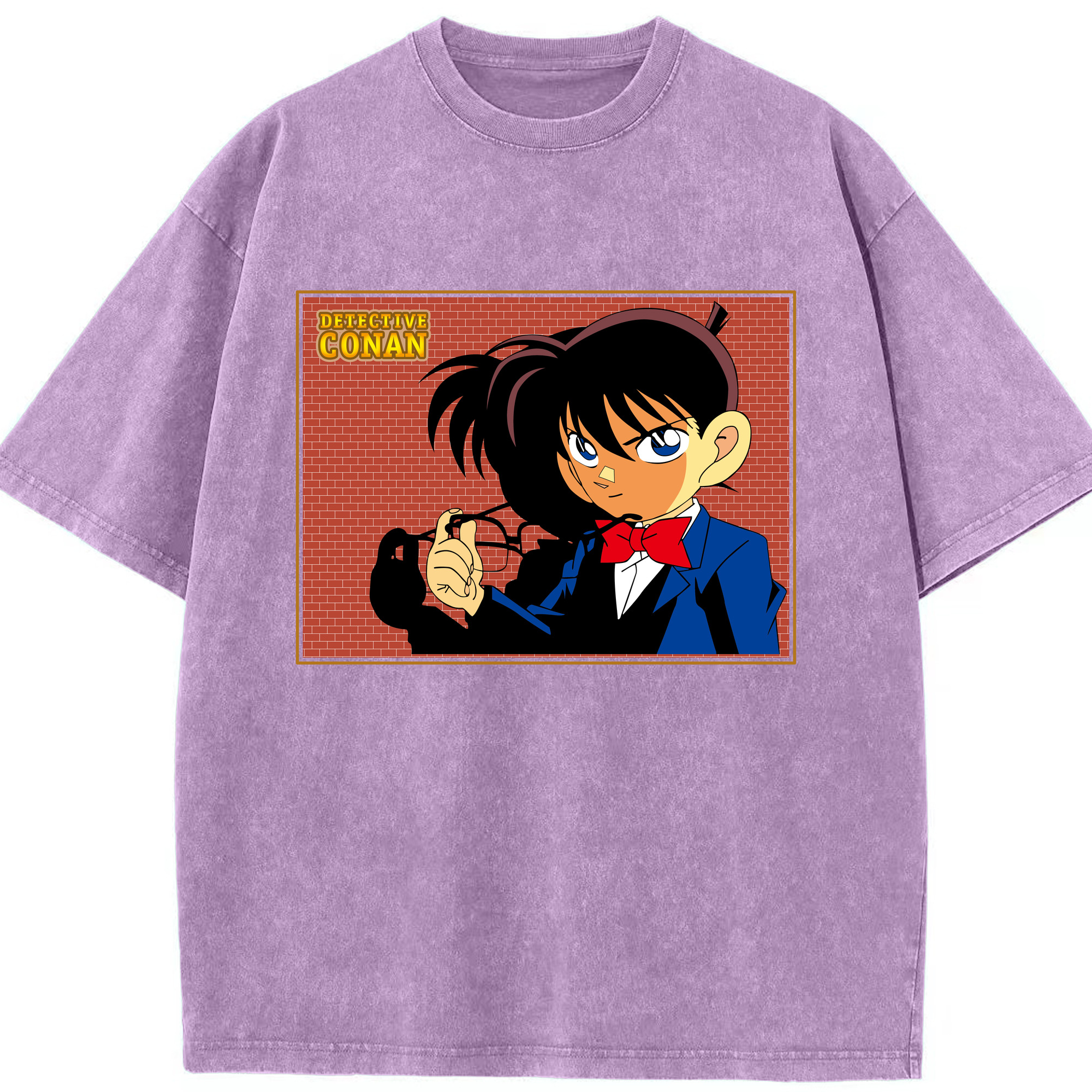（画像用） 名探偵コナン 江戸川 コナン Detective Conan Conan Edogawa 綿100% ヴィンテージ風 半袖Tシャツ（フロントプリント）