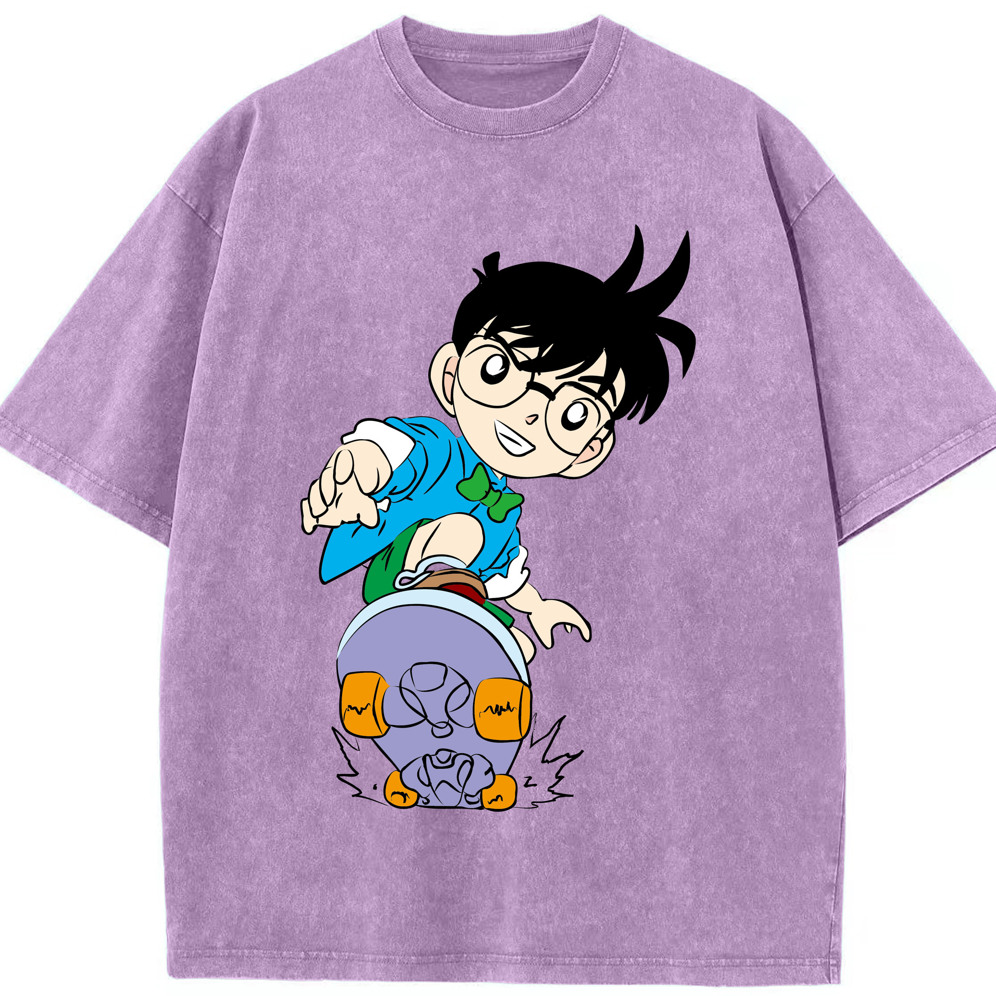 （画像用） 名探偵コナン 江戸川 コナン Detective Conan Conan Edogawa 綿100% ヴィンテージ風 半袖Tシャツ（フロントプリント）