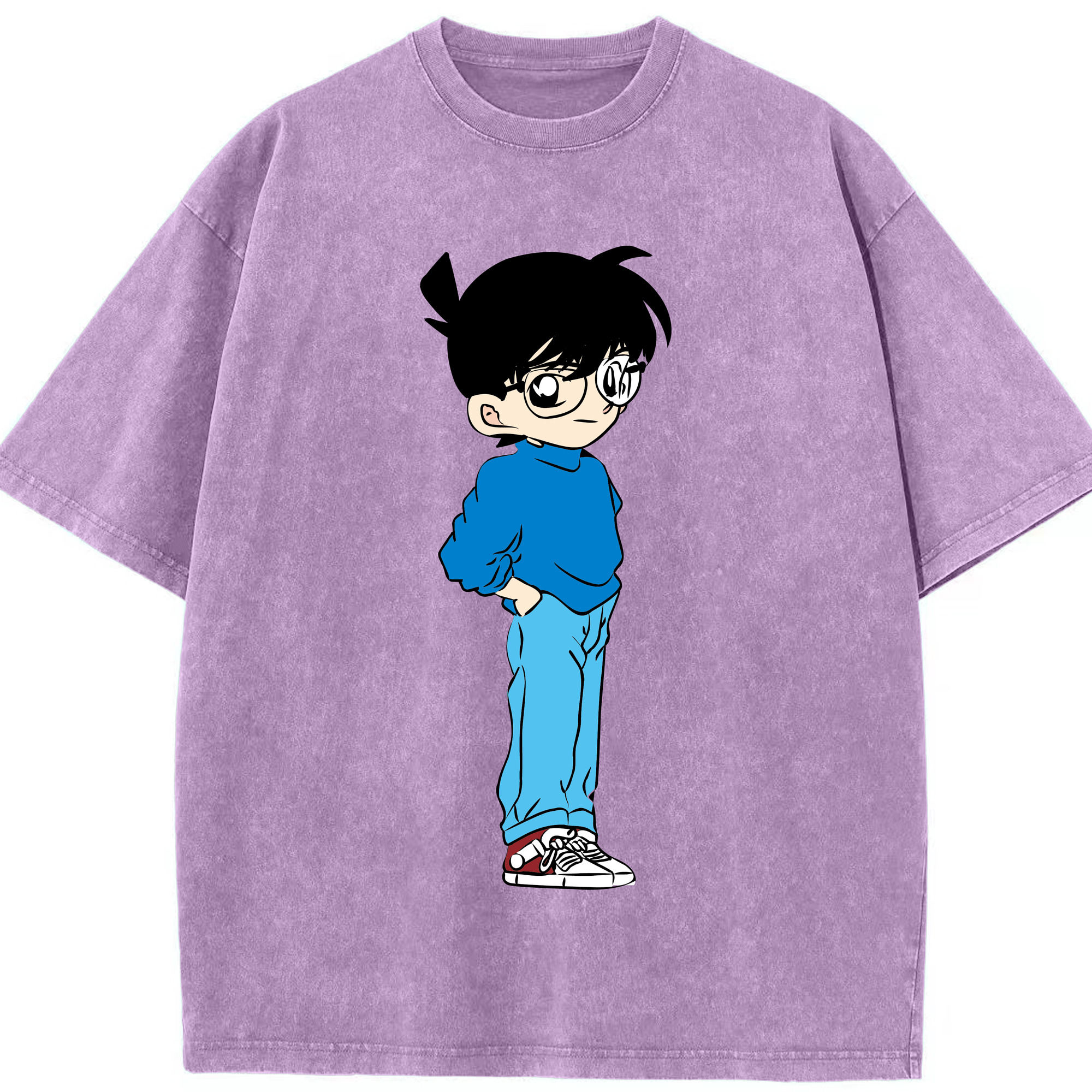 （画像用） 名探偵コナン 江戸川 コナン Detective Conan Conan Edogawa 綿100% ヴィンテージ風 半袖Tシャツ（フロントプリント）