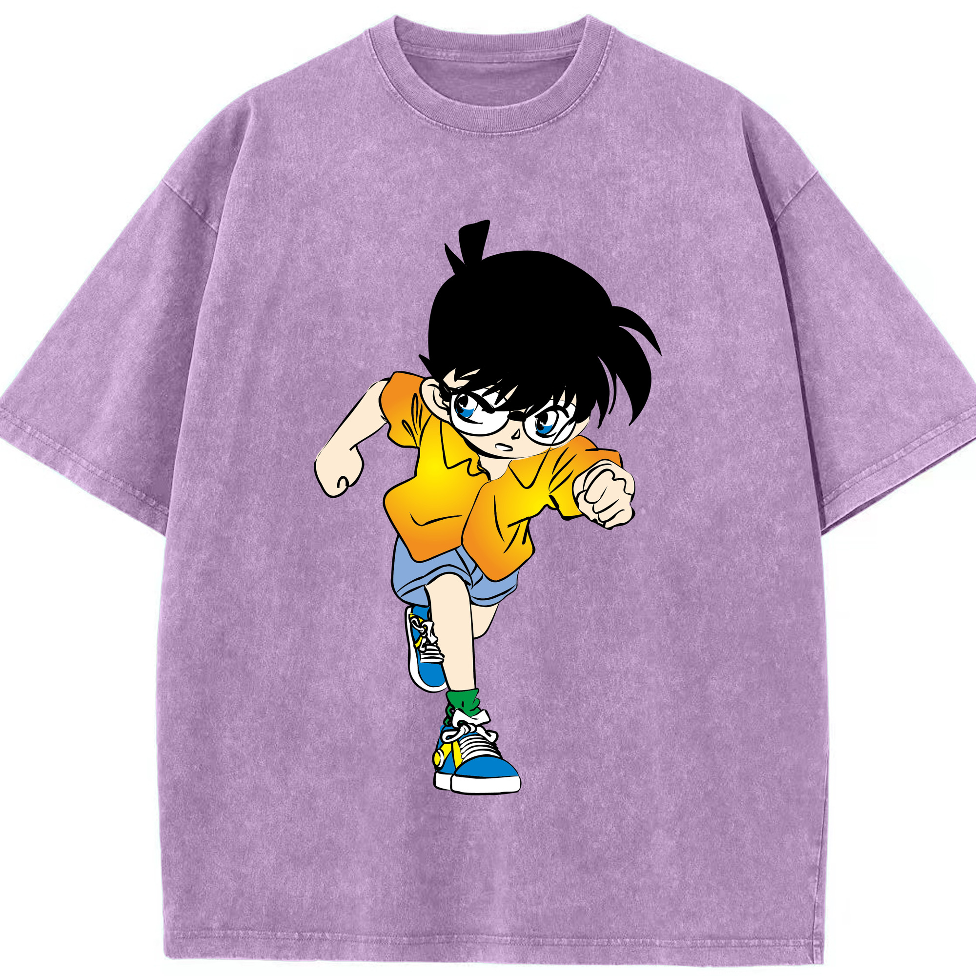 （画像用） 名探偵コナン 江戸川 コナン Detective Conan Conan Edogawa 綿100% ヴィンテージ風 半袖Tシャツ（フロントプリント）